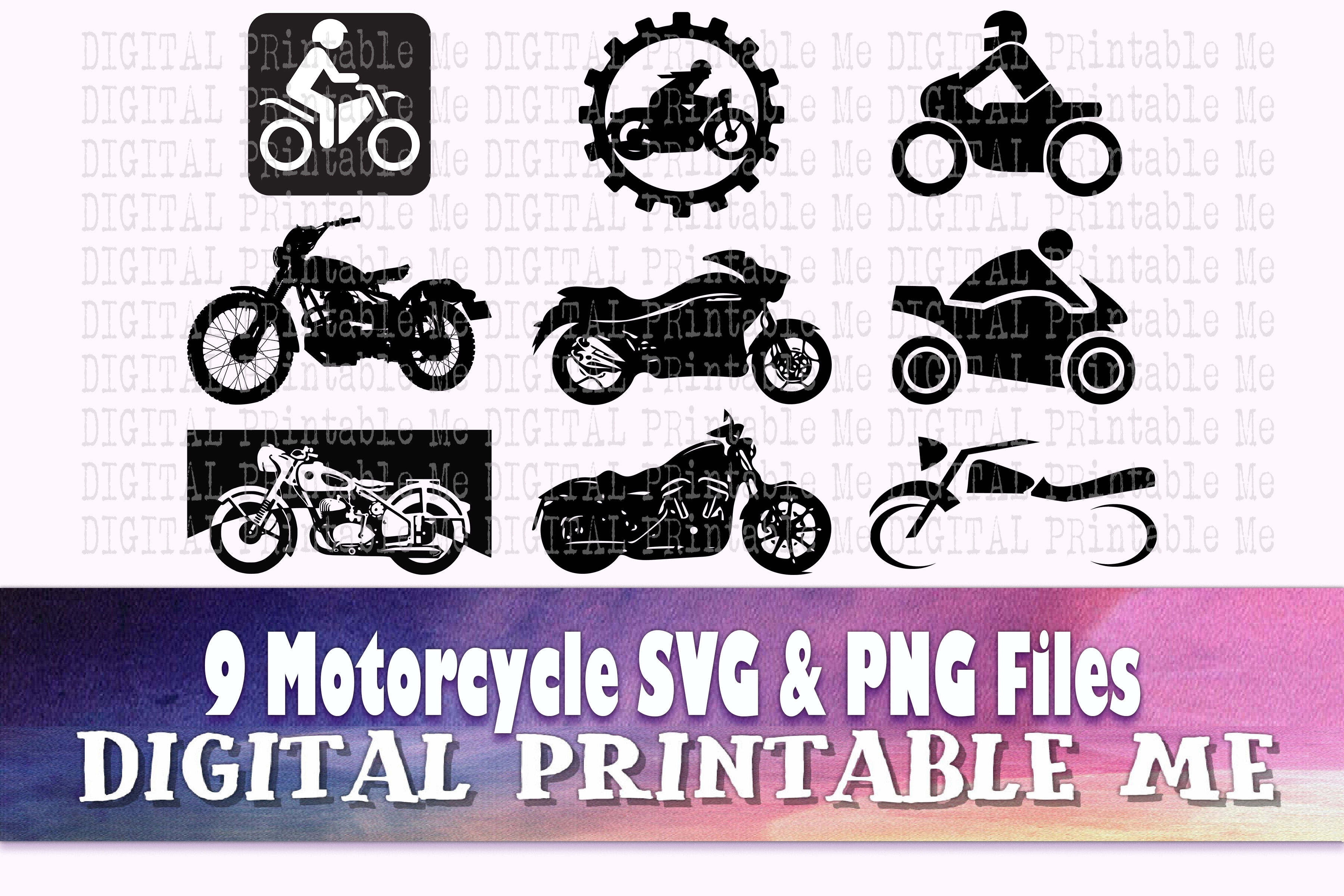 Download Motorcycle Svg Bundle Simple Silhouette Png Clip Art 9 Digital B By Digitalprintableme Thehungryjpeg Com