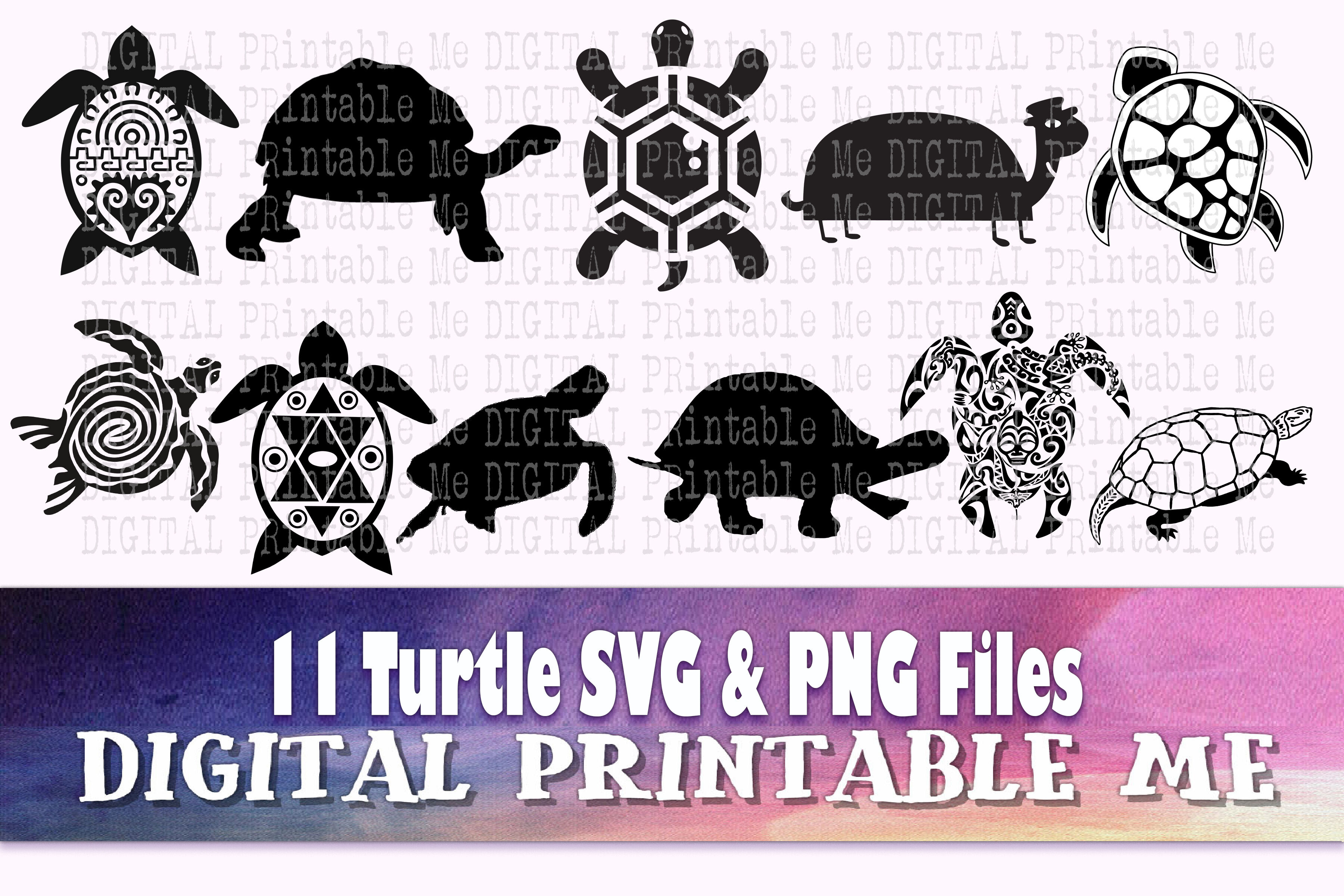 Download Turtle Silhouette Svg Bundle Clip Art Pack Png 11 Images Pack Tor By Digitalprintableme Thehungryjpeg Com