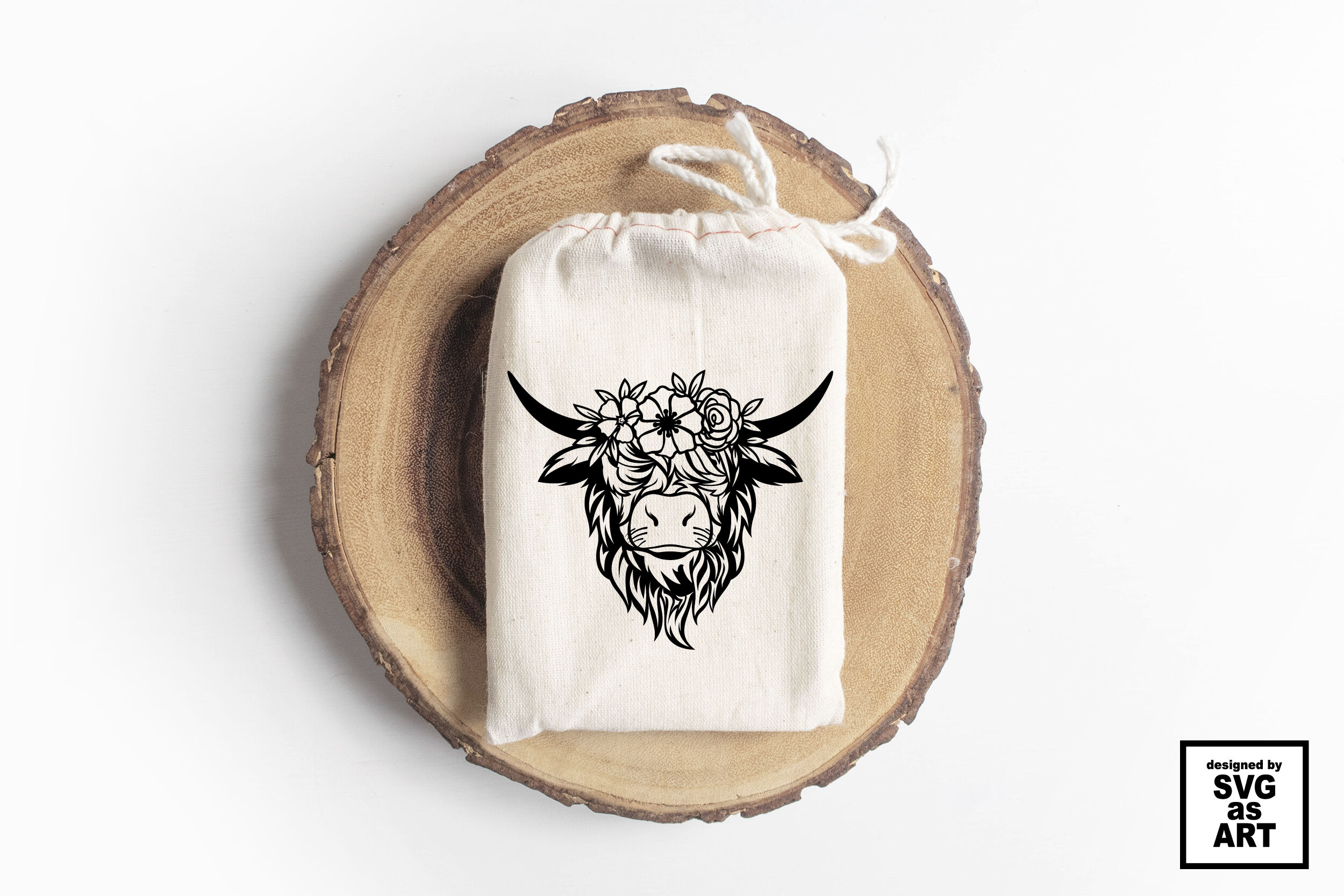 Highland Cow Keychain SVG Cut File Mother's Day Highland 