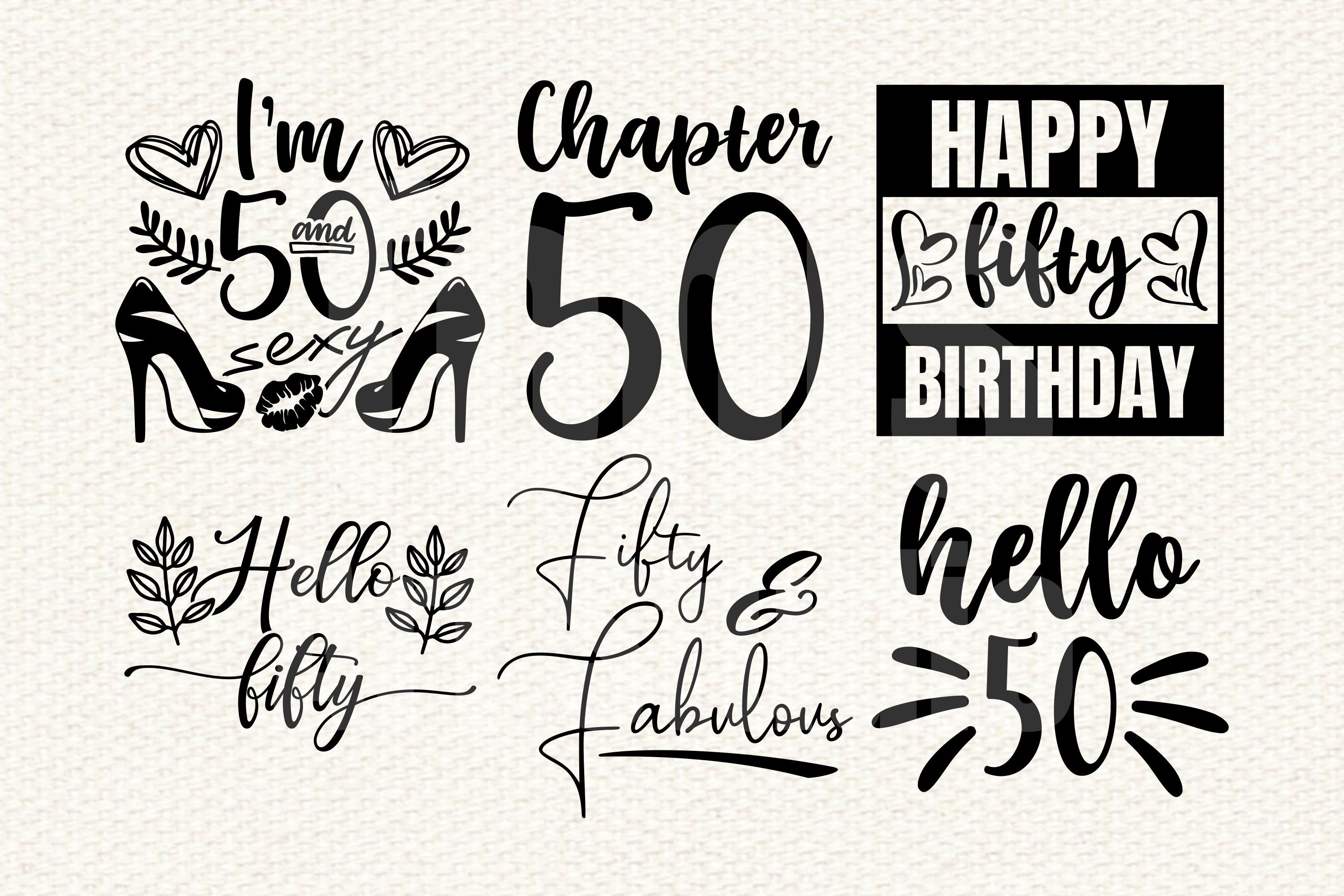 50th Birthday Svg Bundle Fifty Svg Hello 50 Svg By Tonisartstudio