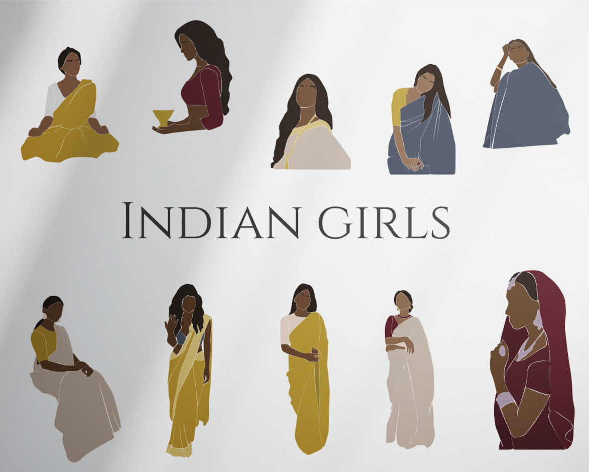 Download Indian Girl Abstract Woman Black Girl Clipart Svg Fashion Clipart By Yanamides Thehungryjpeg Com