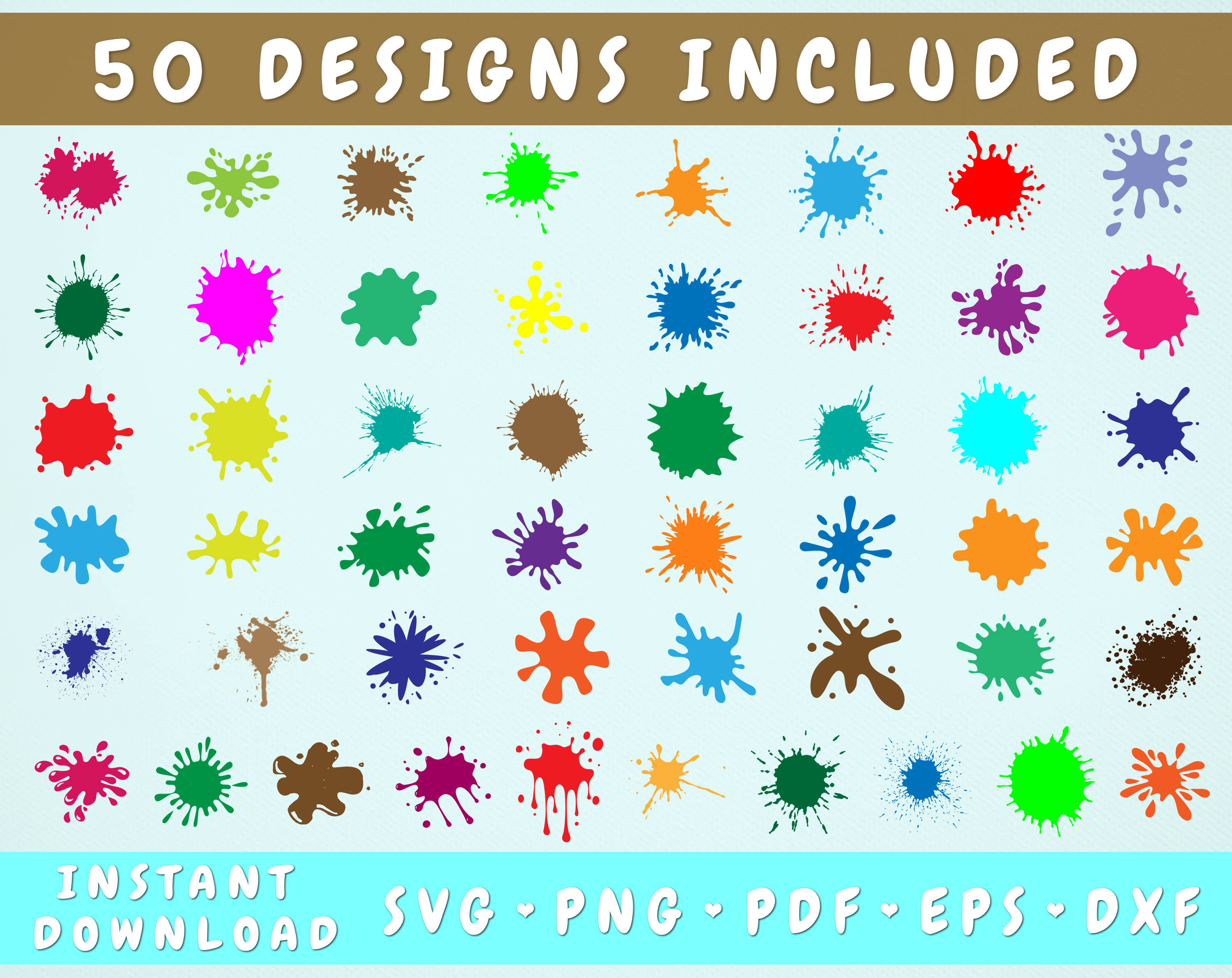 Paint splatter instant download Paint splatter clip art Paint splatter svg  files Paint splatter cricut files Paint splatter cutting file