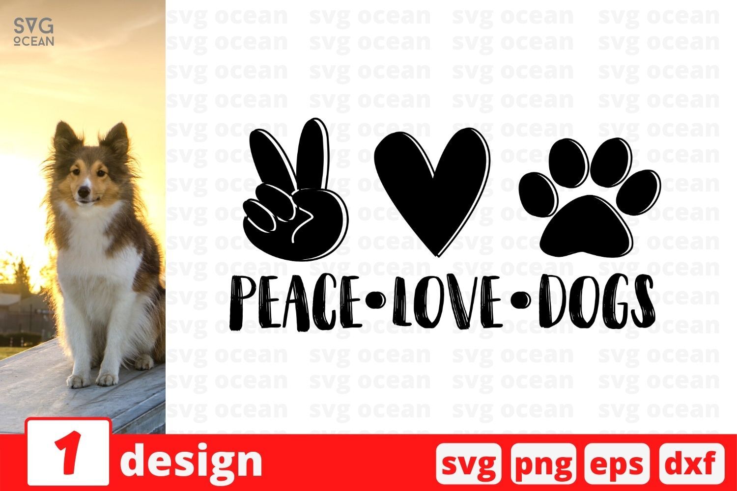 Download Peace Love Dogs Svg Cut File By Svgocean Thehungryjpeg Com