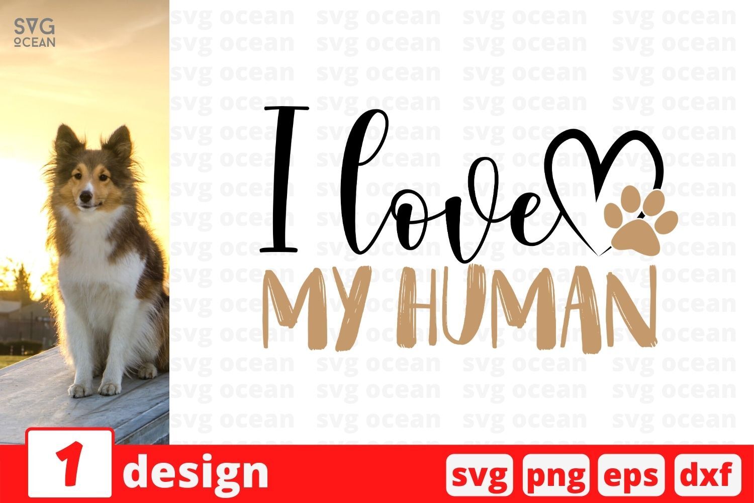 Download I Love My Human Svg Cut File By Svgocean Thehungryjpeg Com