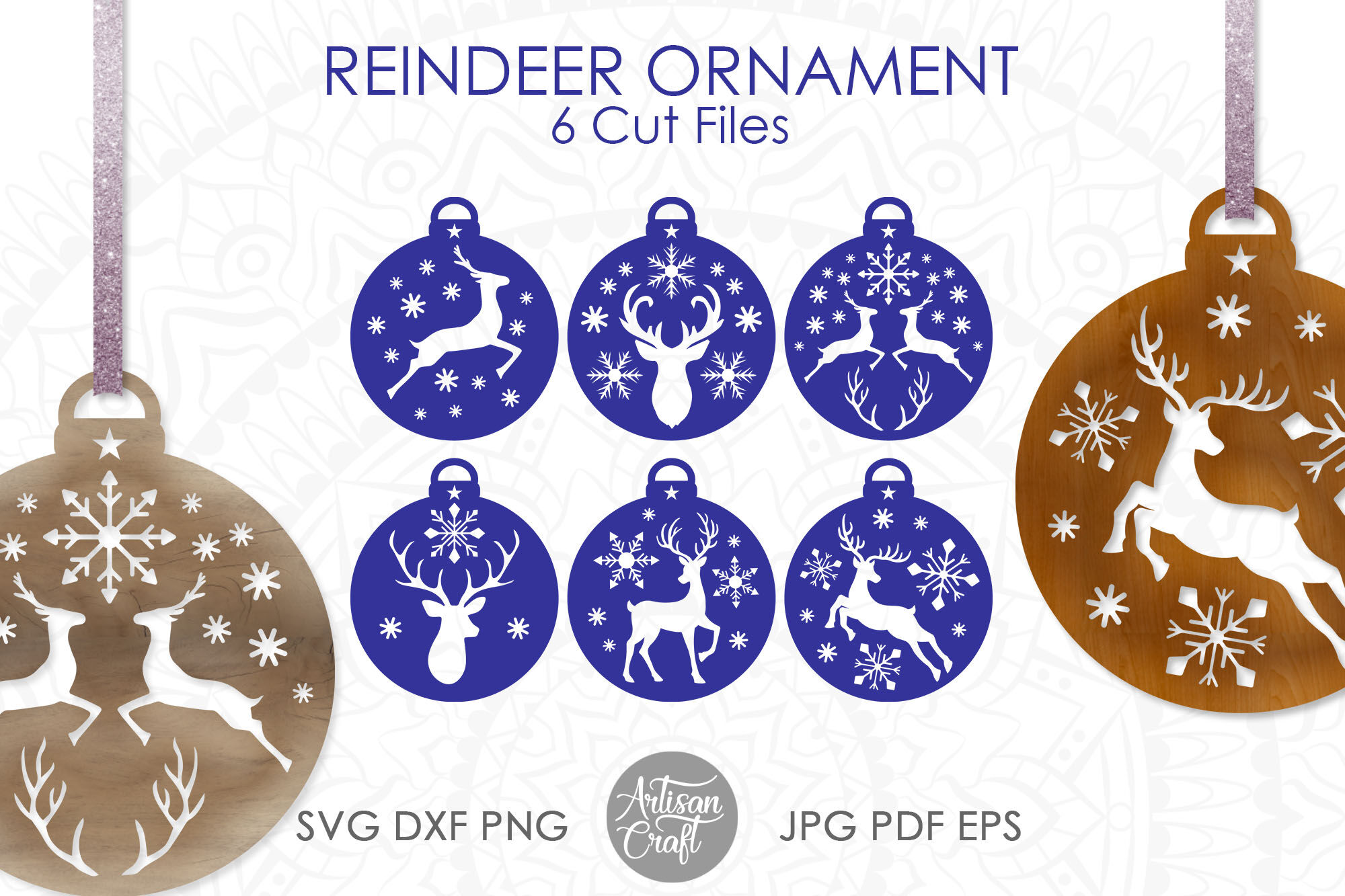 Reindeer ornament, SVG, Christmas ornaments SVG By Artisan Craft SVG