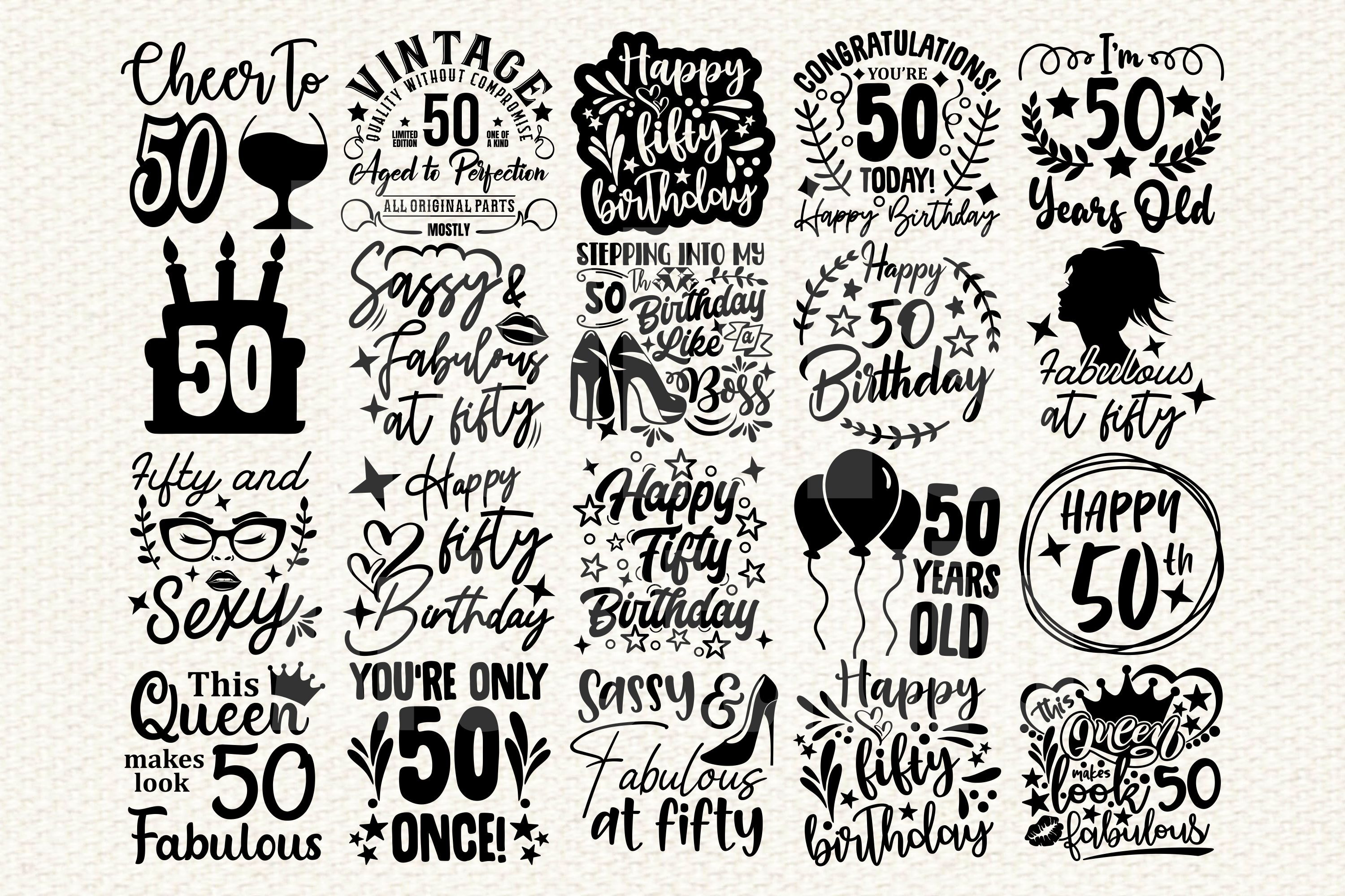 Download 50th Birthday Svg Bundle Fifty Birthday Shirt Svg By Tonisartstudio Thehungryjpeg Com