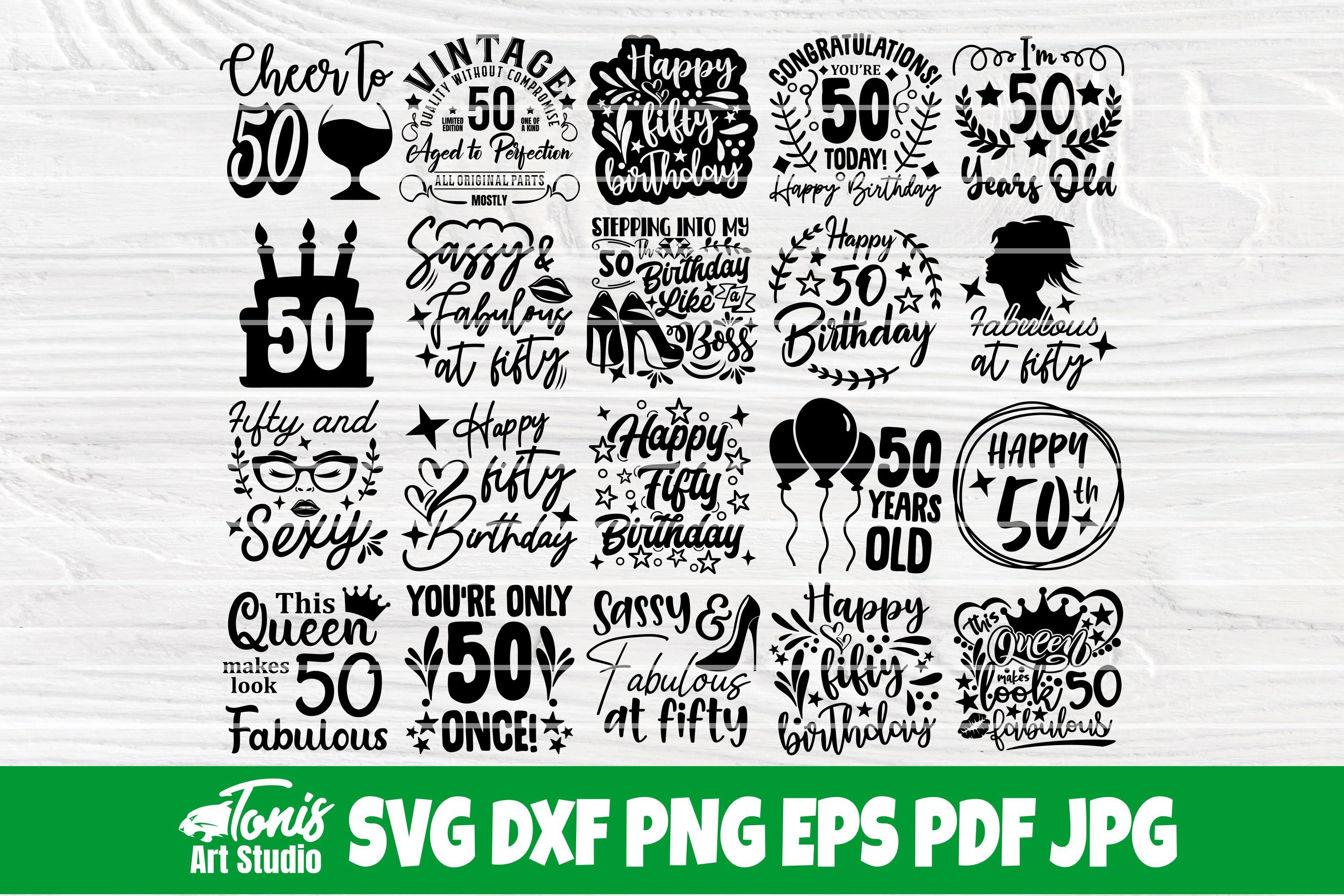 50th Birthday SVG Bundle, Fifty Birthday Shirt Svg By TonisArtStudio ...