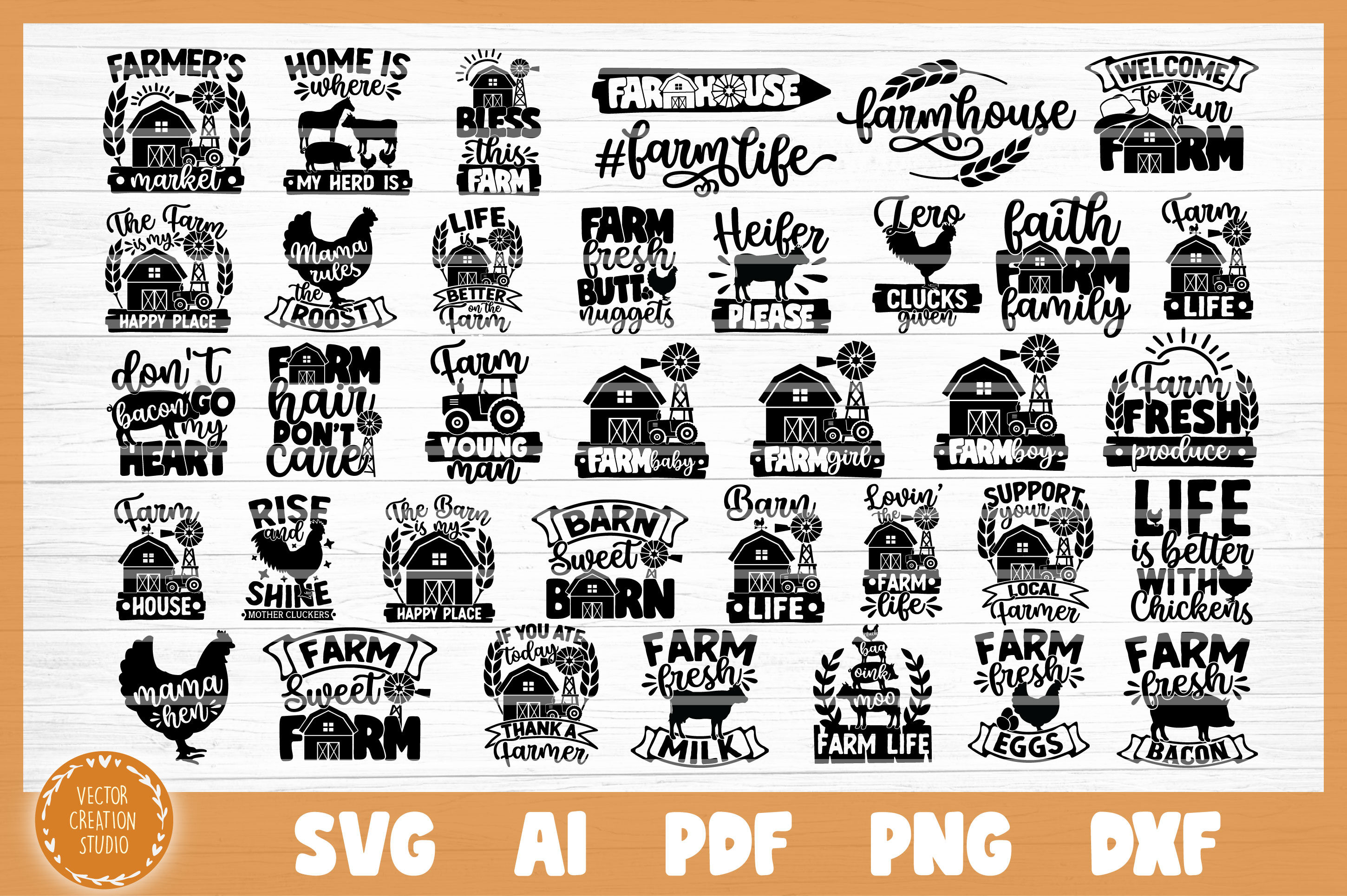 Download Farm Life Svg Bundle Cut Files By Vectorcreationstudio Thehungryjpeg Com