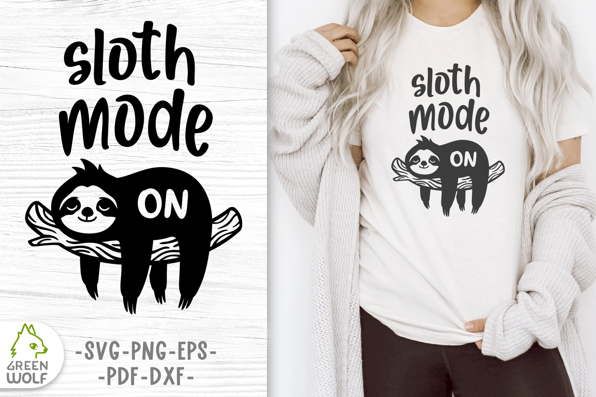 Funny Quotes Svg Sleeping Sloth Svg Files Funny T Shirt Svg Designs By Green Wolf Art Thehungryjpeg Com