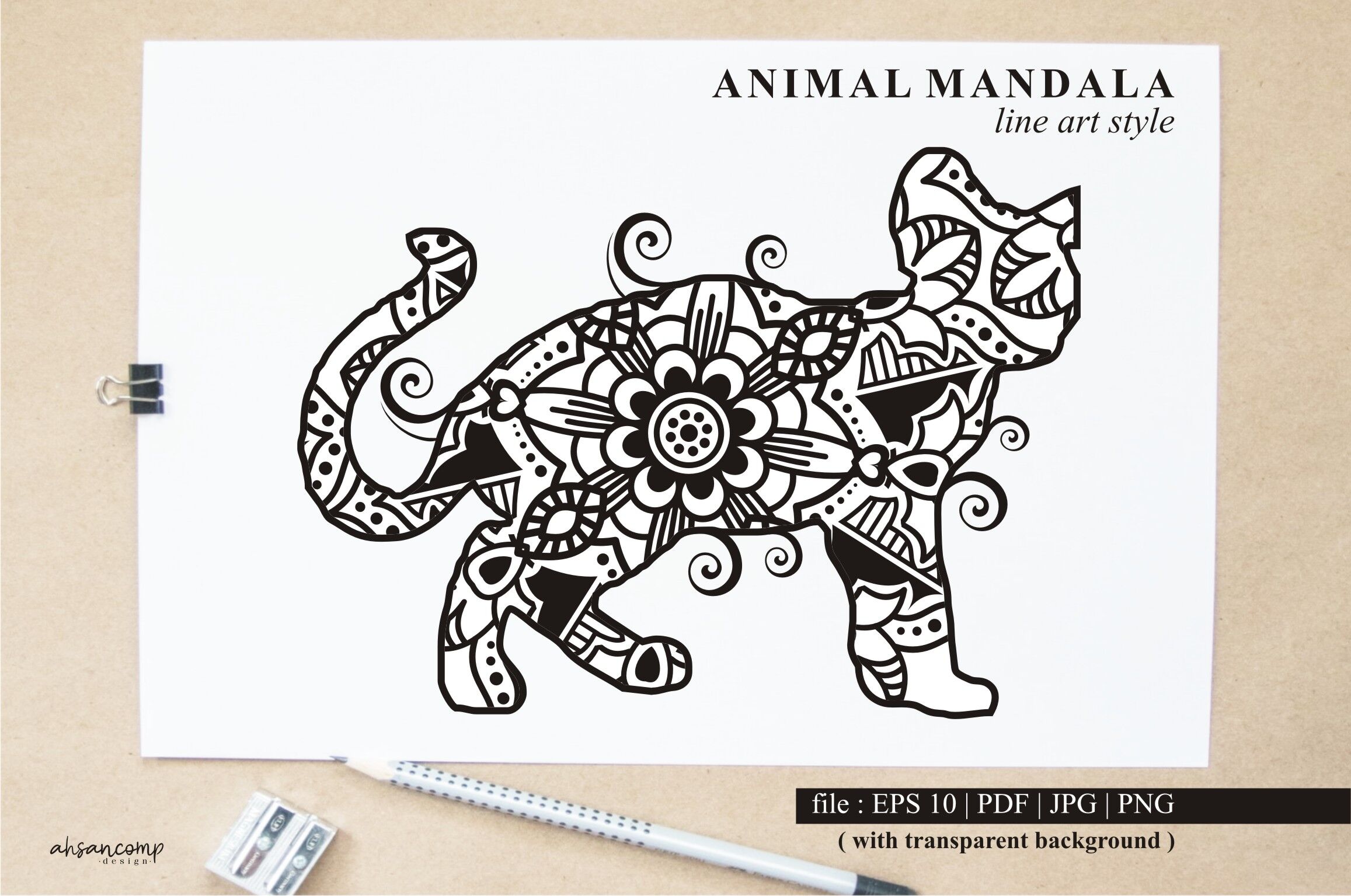 Download Cat Mandala Vector Line Art Style Bundle Vol 2 By Ahsancomp Studio Thehungryjpeg Com