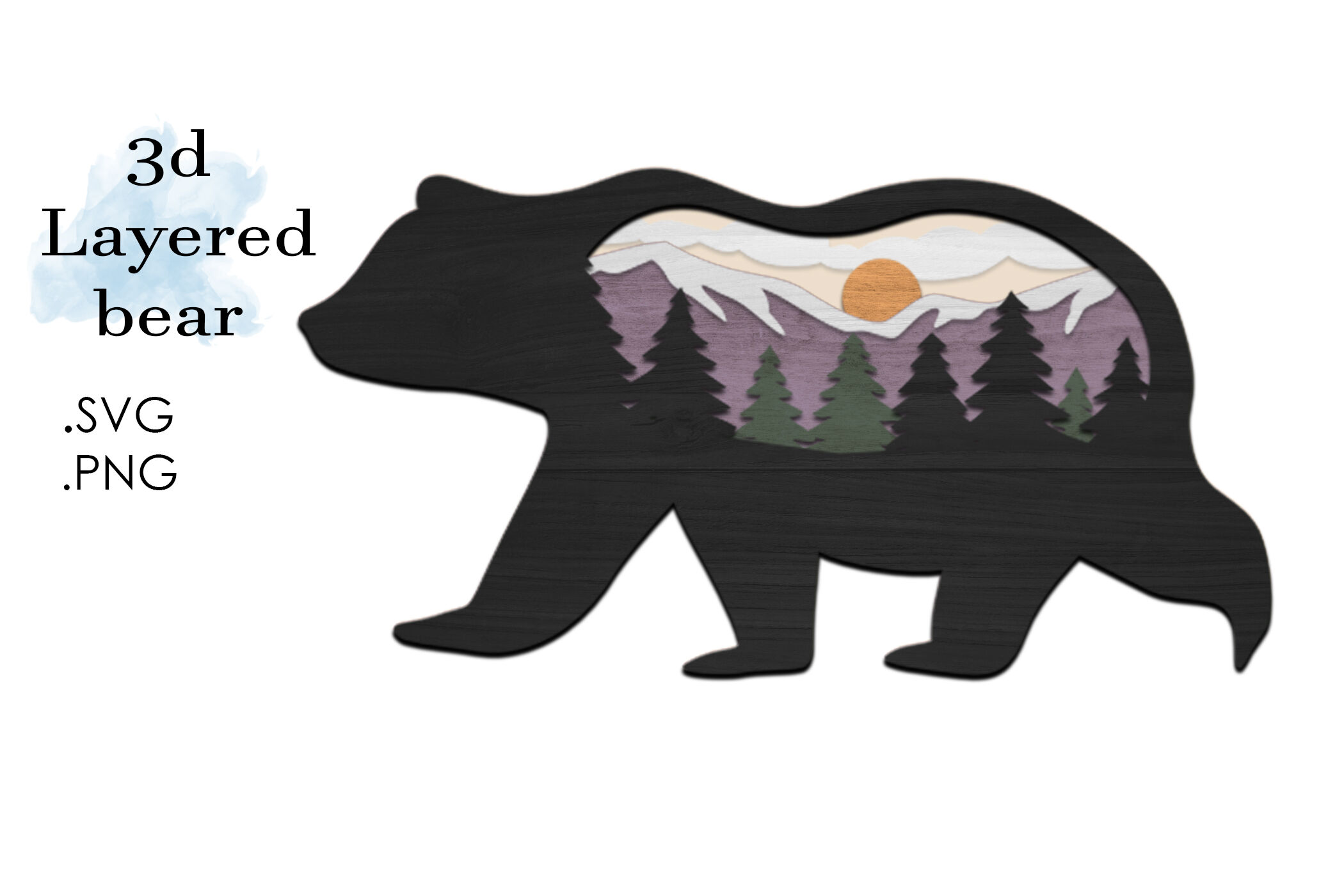 Download 3d Layered Svg Multilayered Svg Bear Layered Svg Animal By Anazori Thehungryjpeg Com