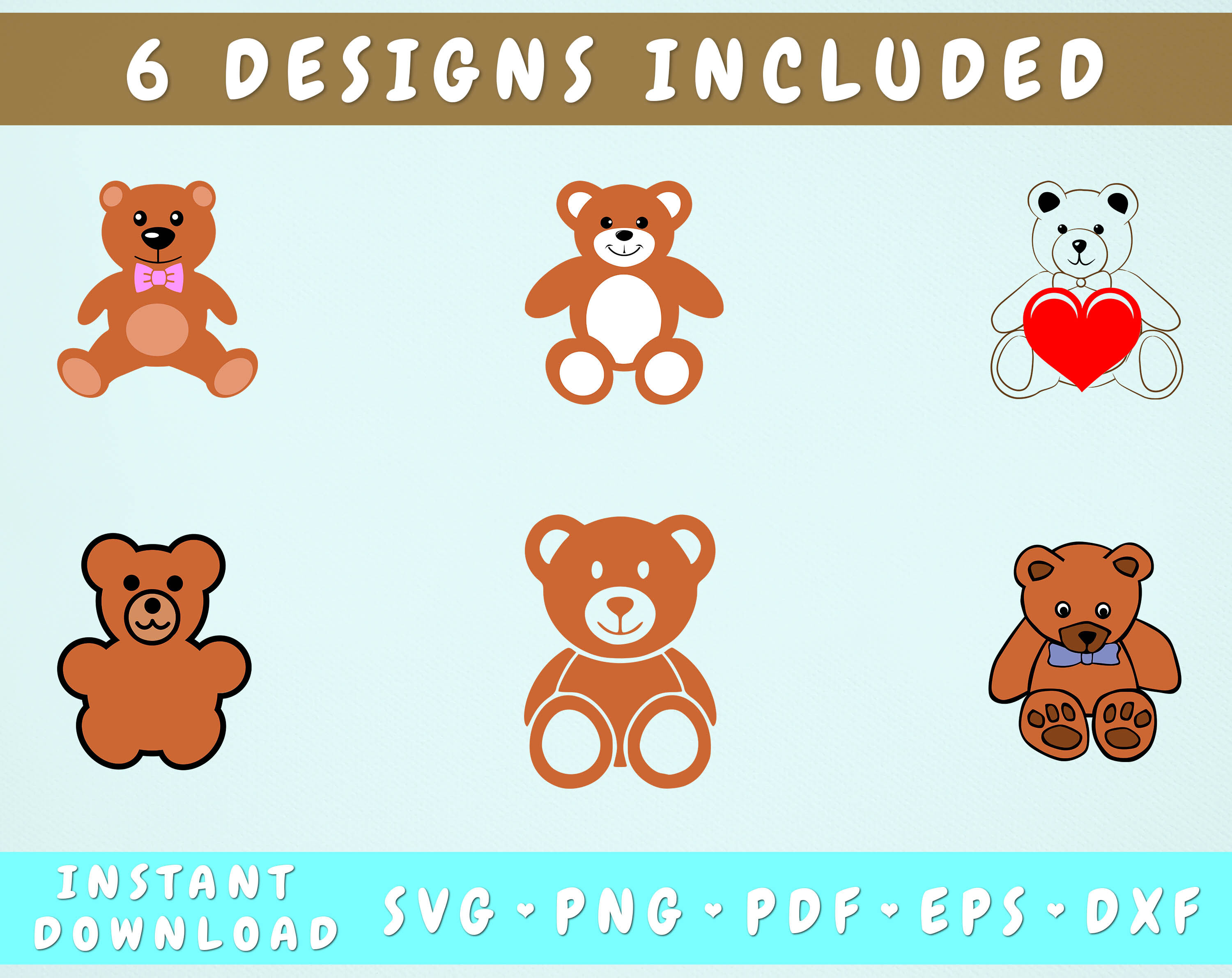 Teddy Bear SVG Design Instant Download