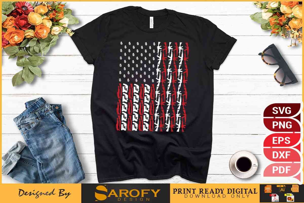 4th July USA Flag t-shirt design. American independent Quotes t