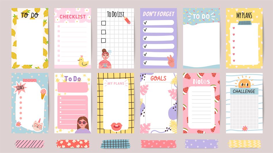 Planner list notes. Weekly to do lists and daily schedule with sticker By  Tartila