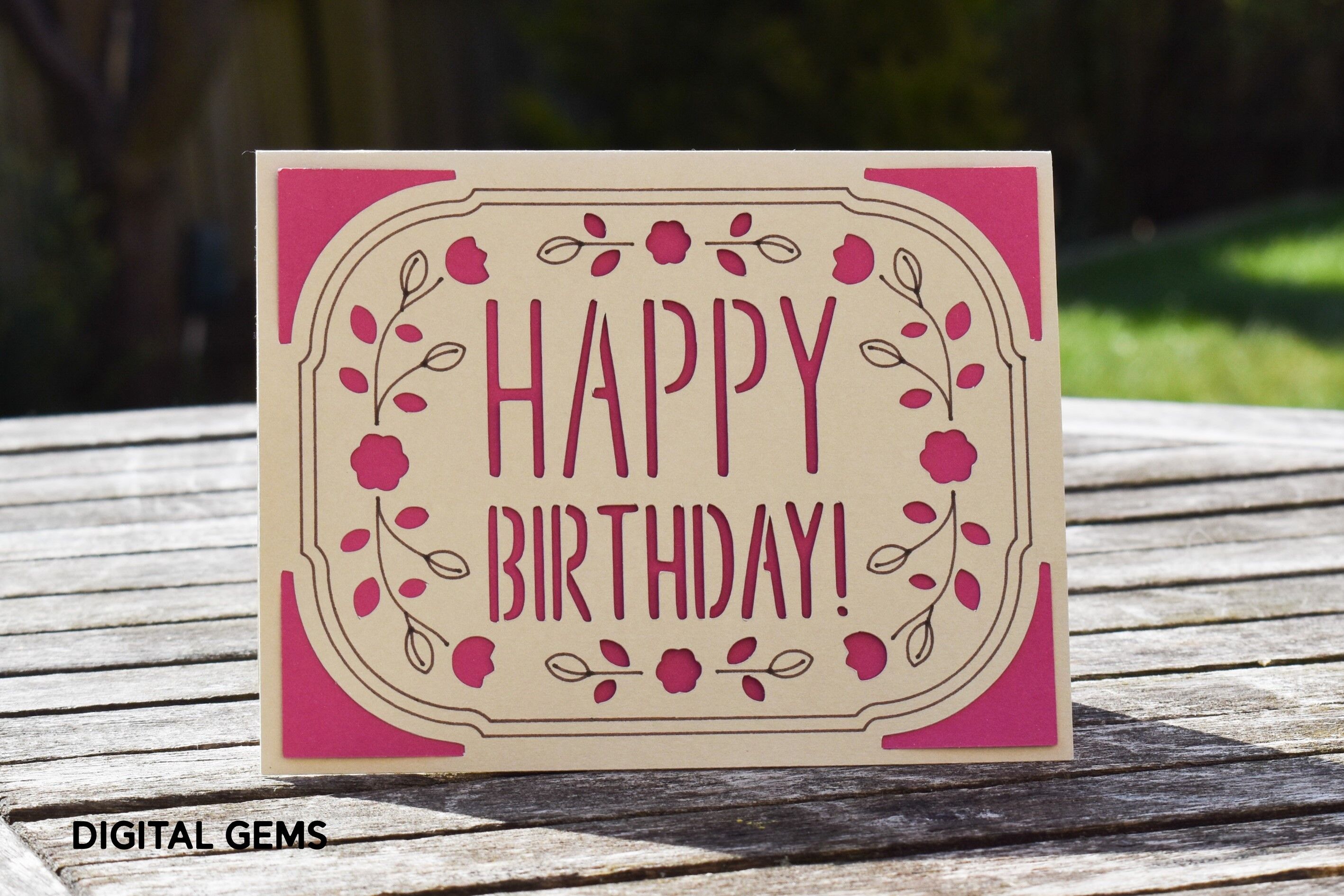 Happy Birthday Cricut Joy card design By Digital Gems