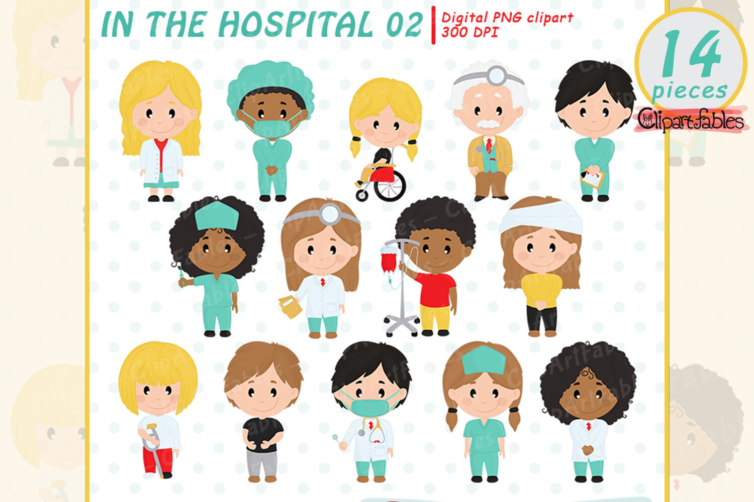 HOSPITAL Clipart, Cute Nurse and Doctor clip art By clipartfables |  TheHungryJPEG