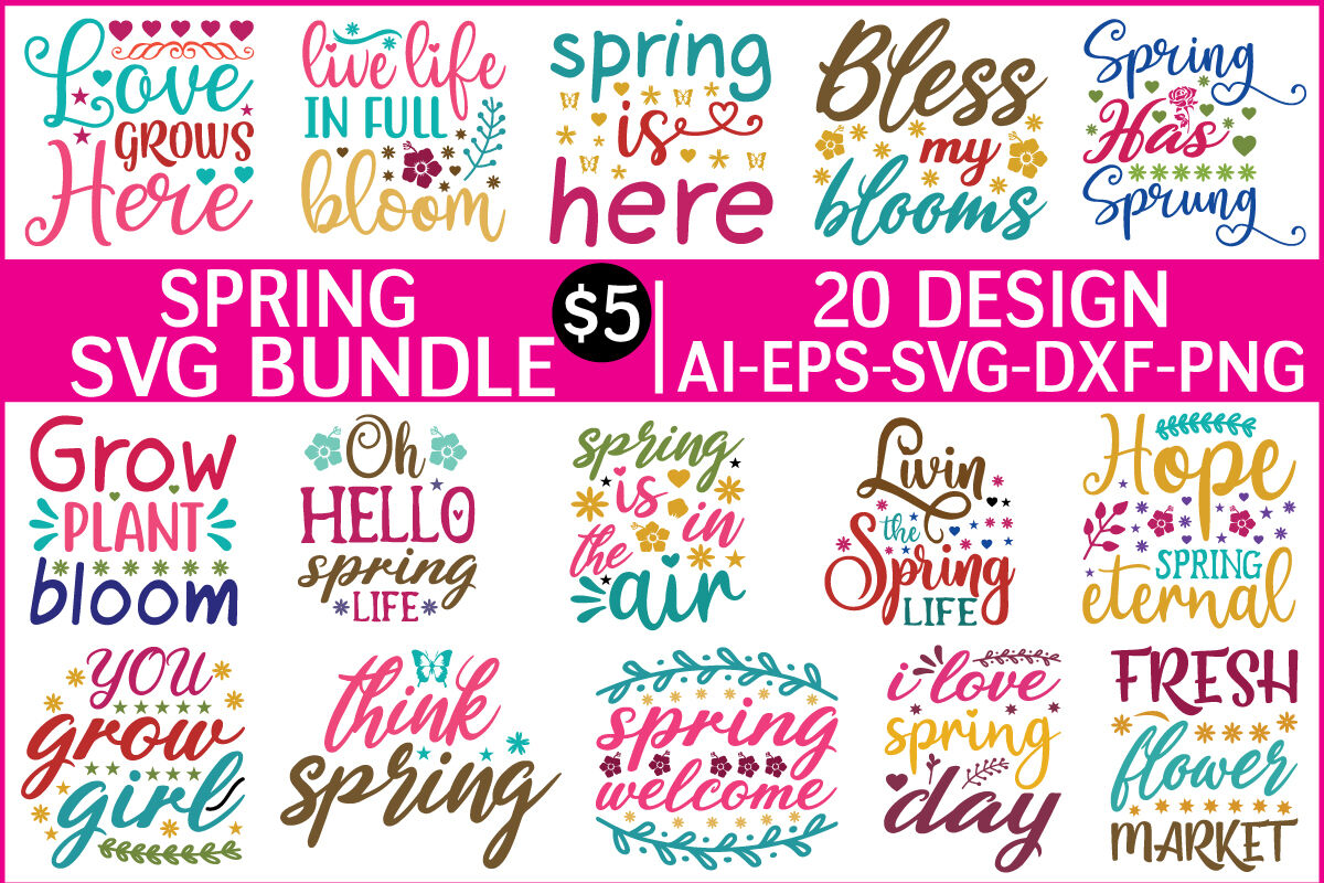 spring svg bundle vol - 3 By BDB graphics | TheHungryJPEG