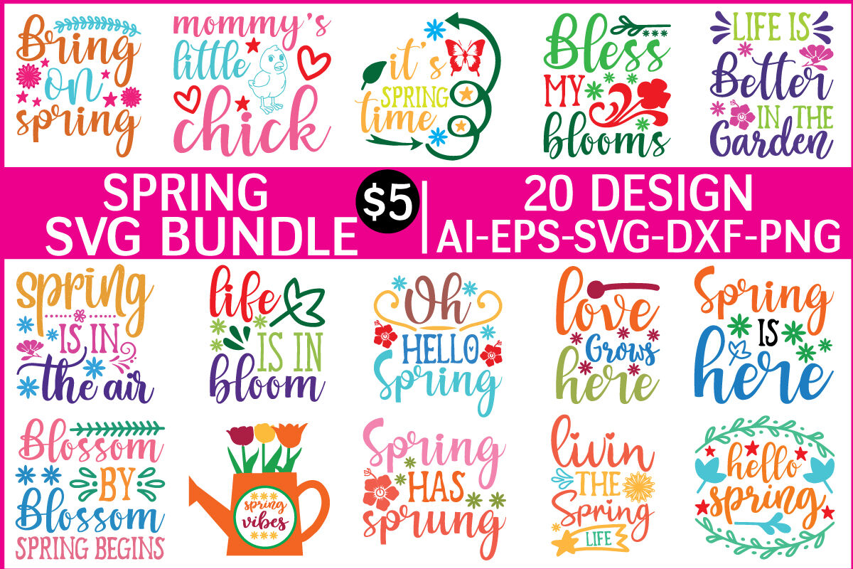 Download spring svg bundle vol - 4 By BDB graphics | TheHungryJPEG.com