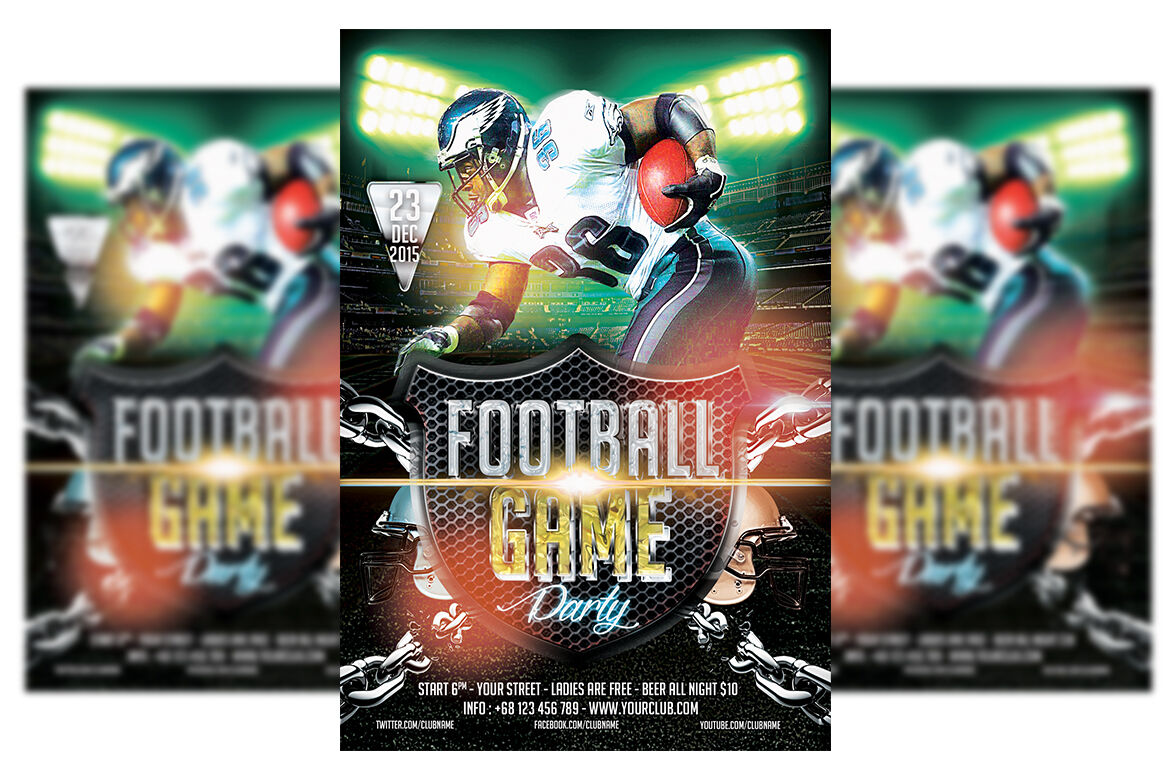 American Football Match Flyer By muhamadiqbalhidayat | TheHungryJPEG