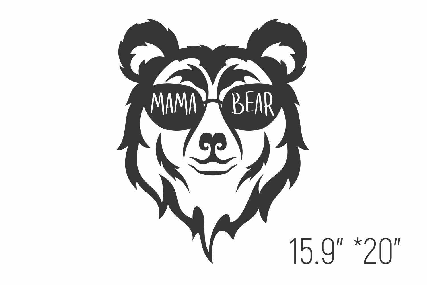 Mama bear head with sunglasses, clipart image, funny mom tshirt design -  free svg file for members - SVG Heart