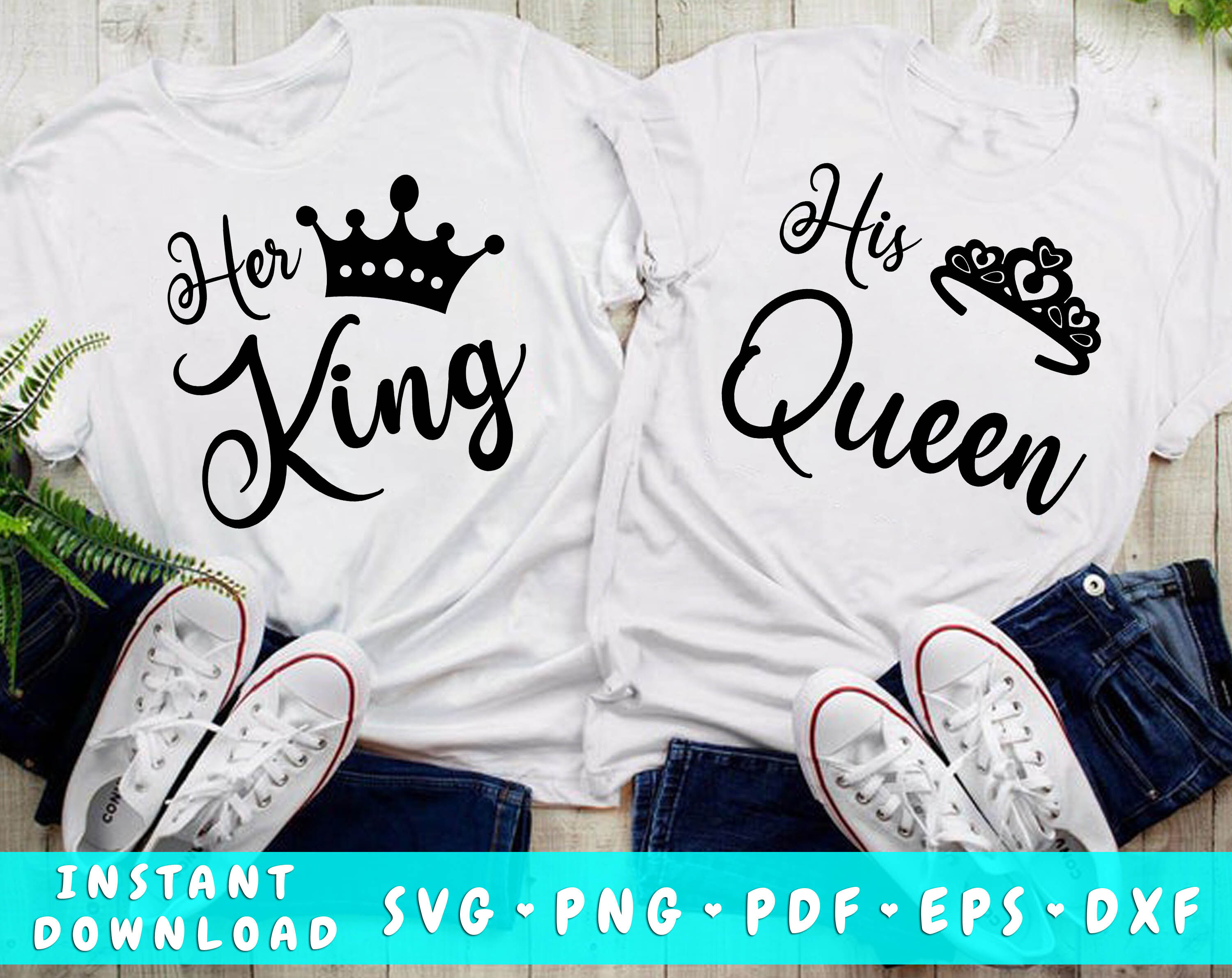 Couple's Prints - Her King. His Queen