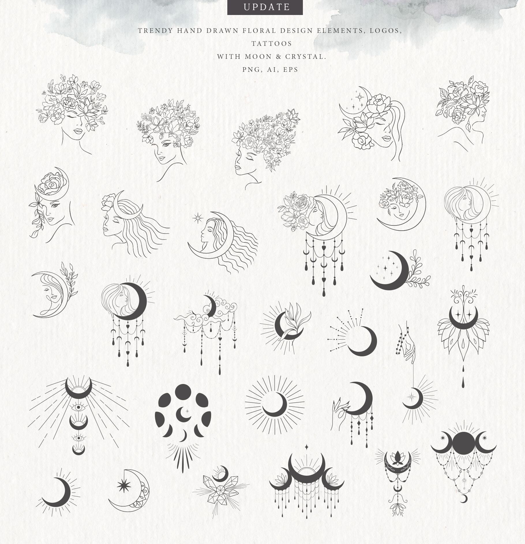 Mystical moon phases tree of life sacred geometry Vector Image
