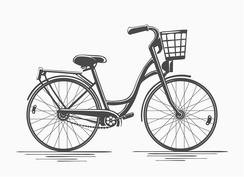 Bike with basket By vectortatu TheHungryJPEG