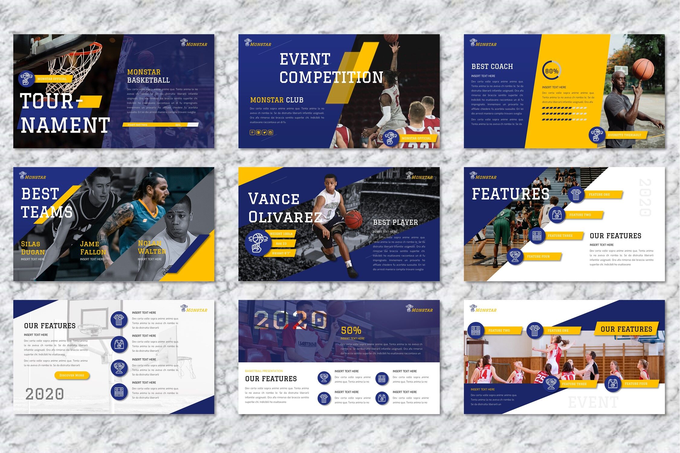 Monstar - Basketball Sport Keynote Templates By Yumnacreative