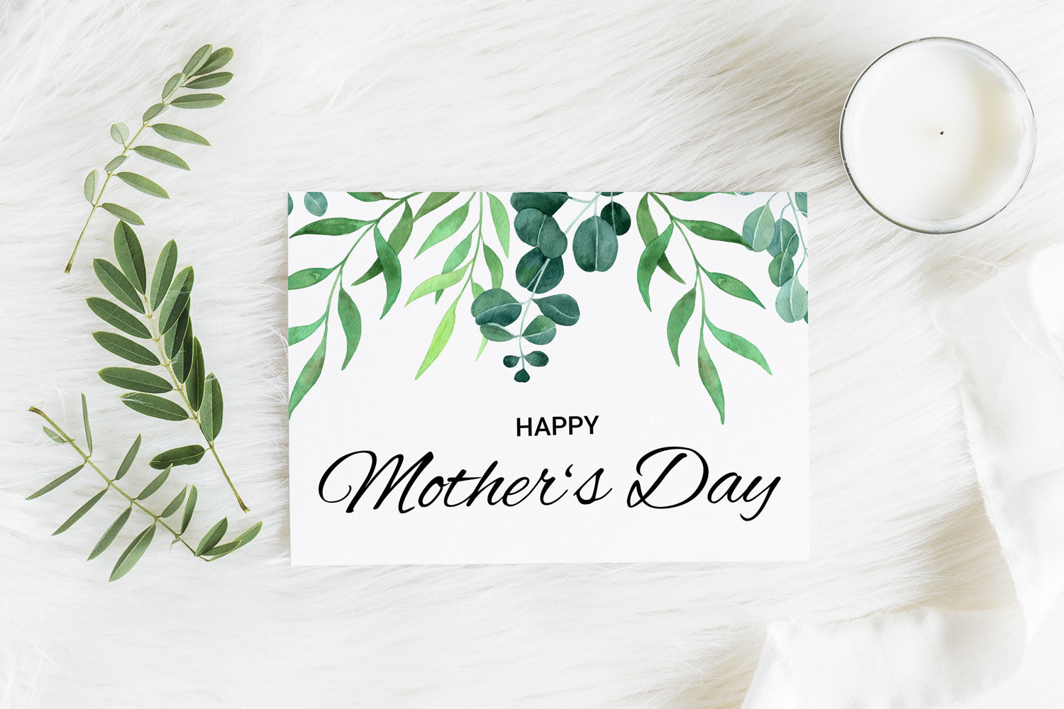 Printable Mother's Day Card, Greenery Card 5x7 inches By RED DOTS HOUSE |  TheHungryJPEG.com