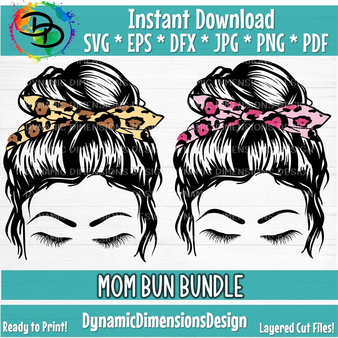 Download Mom Bun, PNG, Messy Hair, Cricut, Cricut svg, Silhouette svg, Leopard By Dynamic Dimensions ...