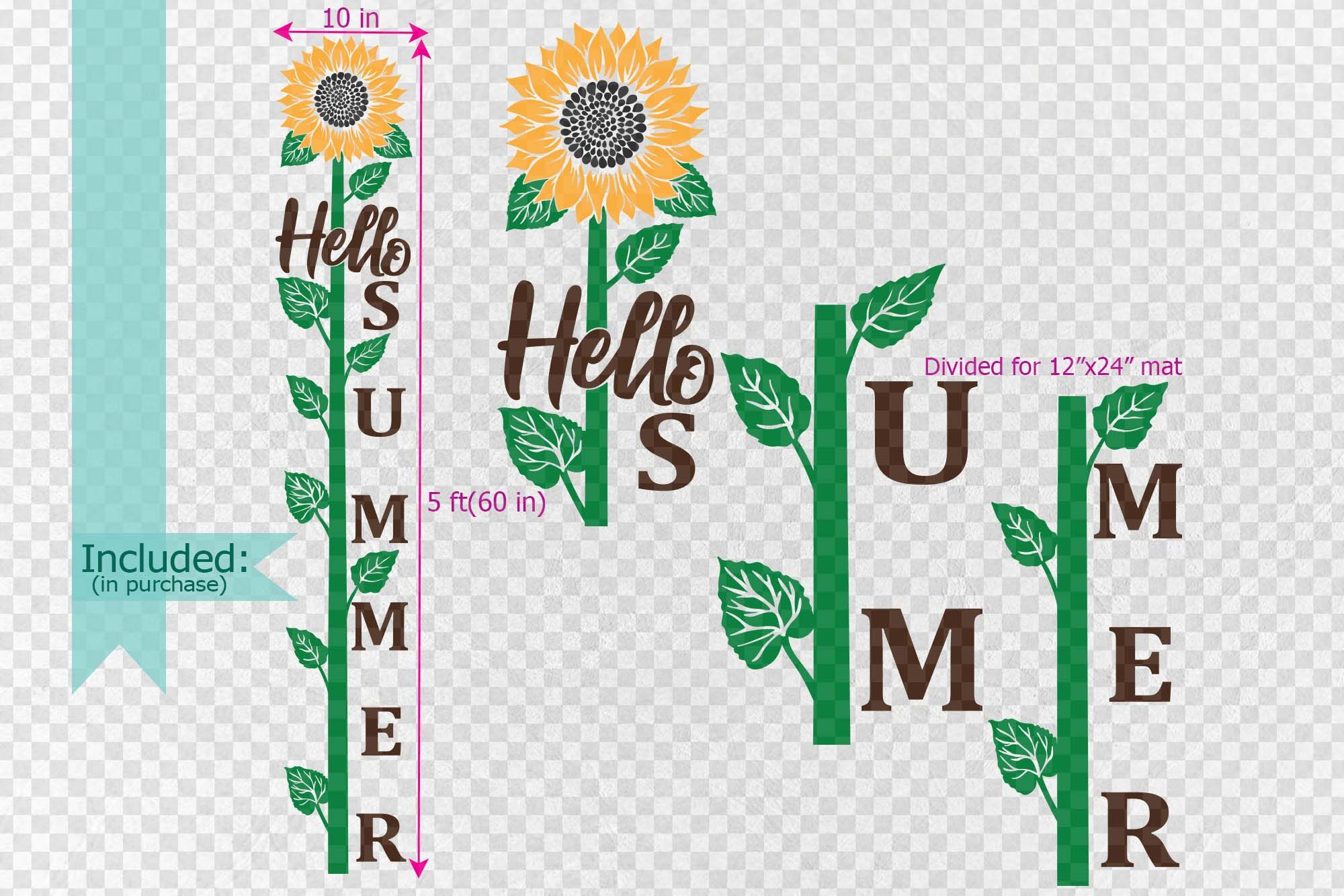 Download Sunflower Grapes Welcome Long Sign Hello Summer Sign Svg By Kartcreation Thehungryjpeg Com
