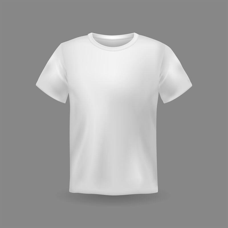 T-shirt mockup. White 3d blank casual clothing uniform, female and mal ...