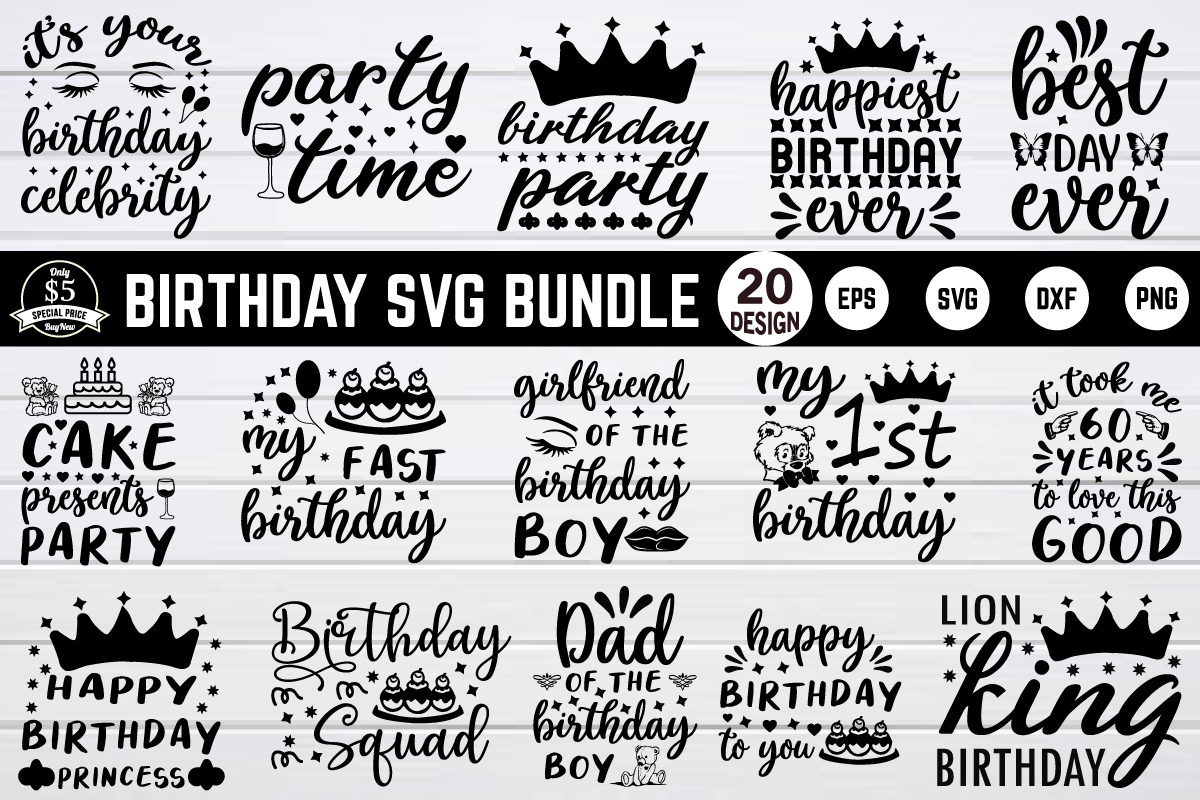 Download Birthday Svg Bundle Vol 1 By Bdb Graphics Thehungryjpeg Com