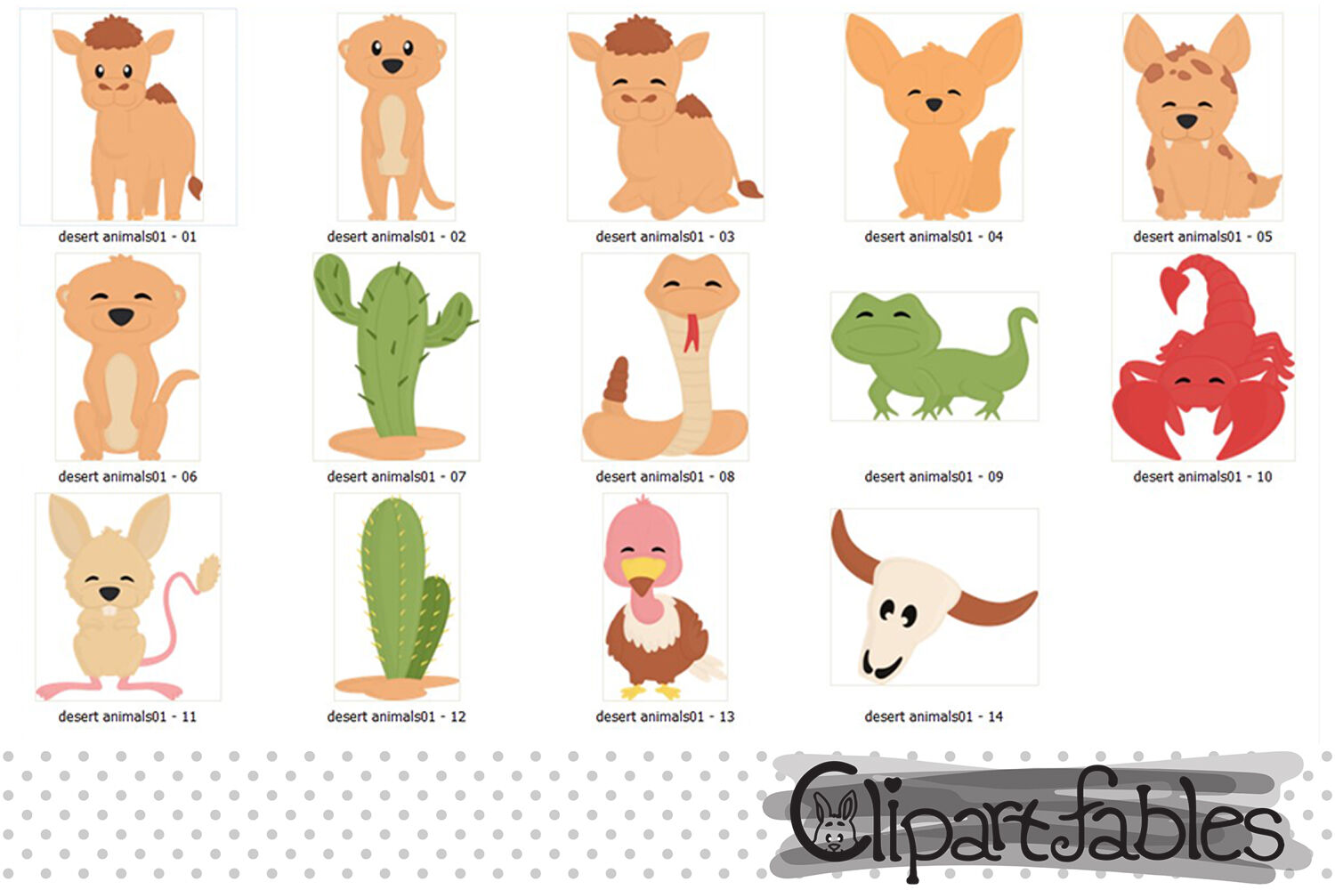 DESERT ANIMALS clipart, Cute wild animals By clipartfables | TheHungryJPEG