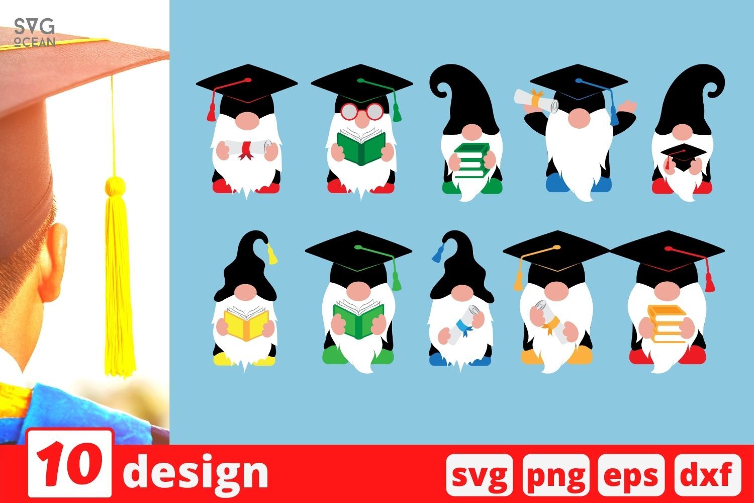 Download Graduation Gnome Svg Bundle By Svgocean Thehungryjpeg Com