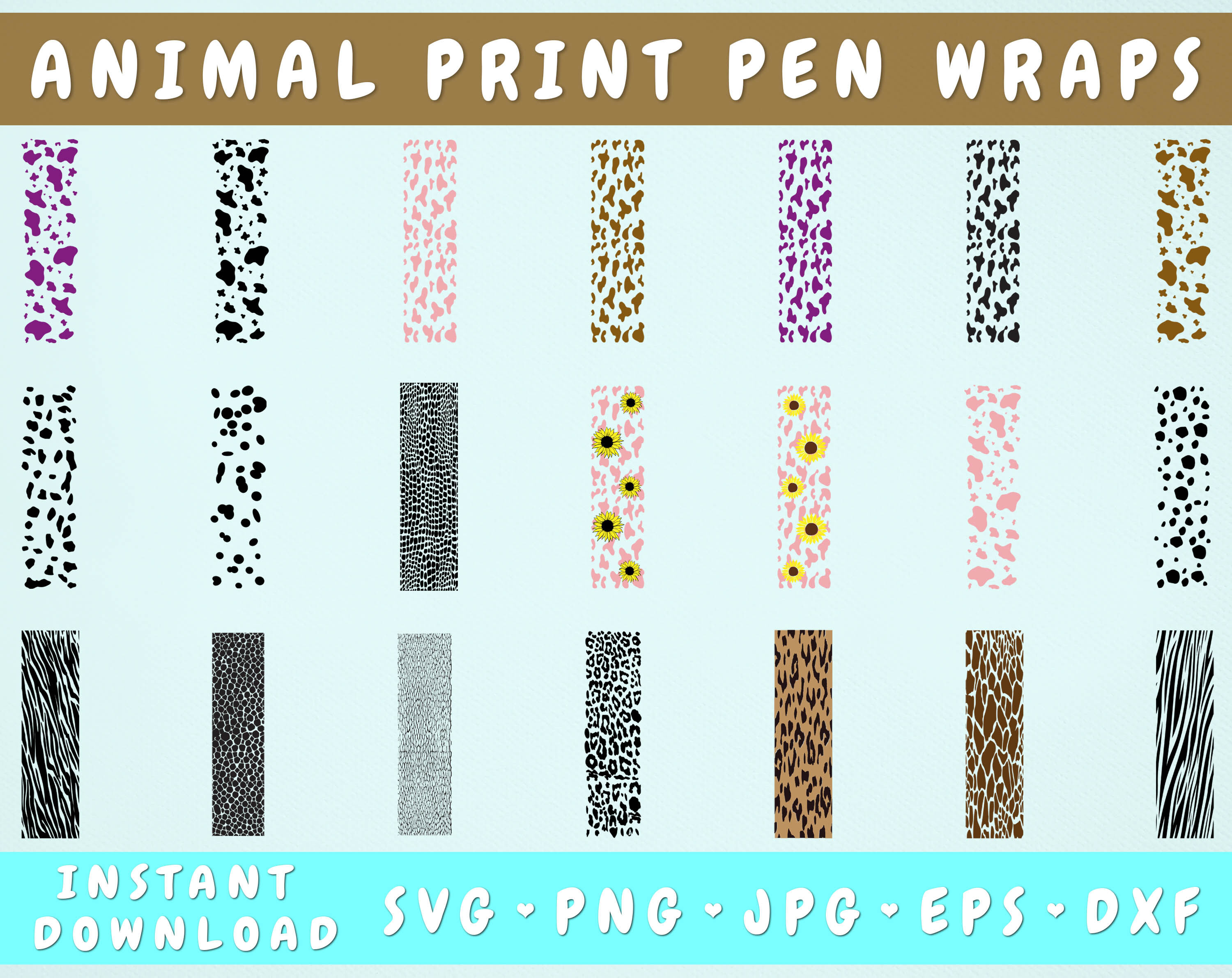 Printable Pen Wrap Glitter Pen Wrap Pattern Cacti Pen Wrap Cactus Pen Wrap PNG Succulent Pen Wrap SVG Epoxy Pen Waterslide