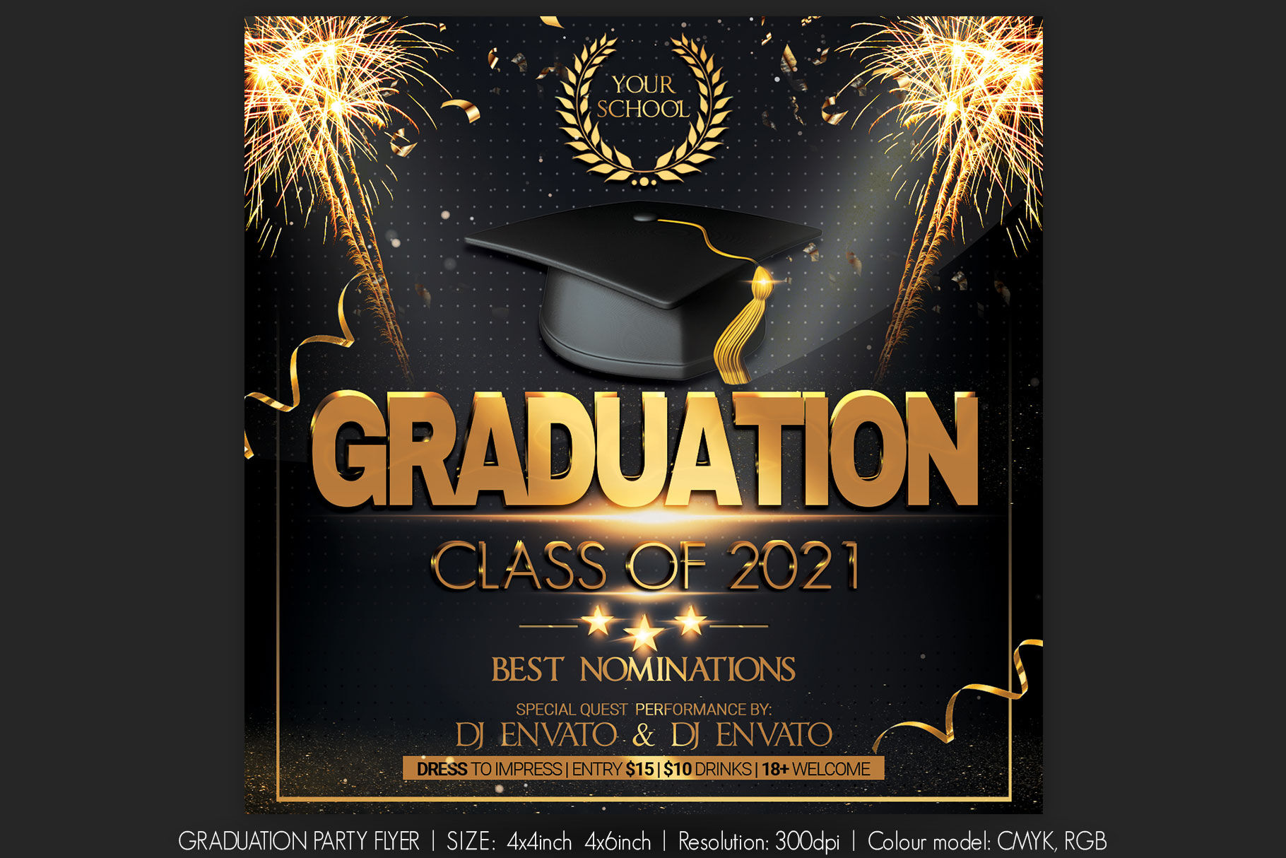 Graduation Party Flyer By artolus  TheHungryJPEG.com For Graduation Party Flyer Template