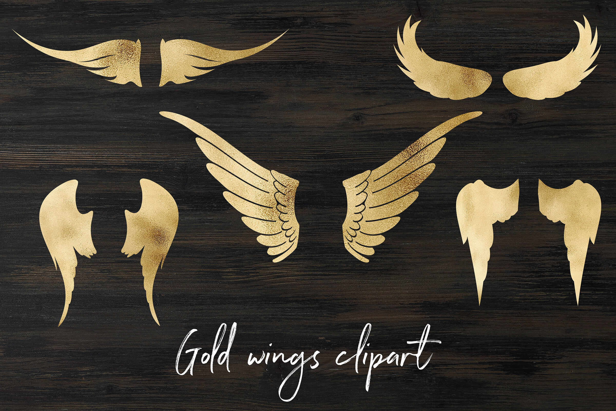 Gold wings clipart