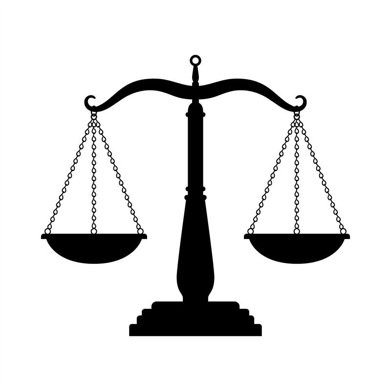 Balance scales black icon. Judge scale silhouette image, trading weigh ...