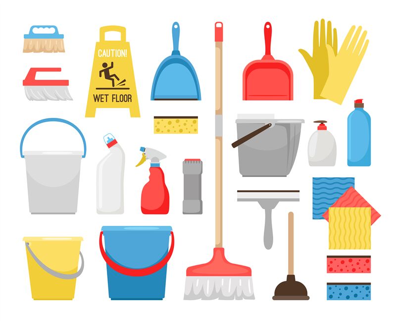 Householding cleaning tools. Housekeeping tool icons for home and offi By  SmartStartStocker