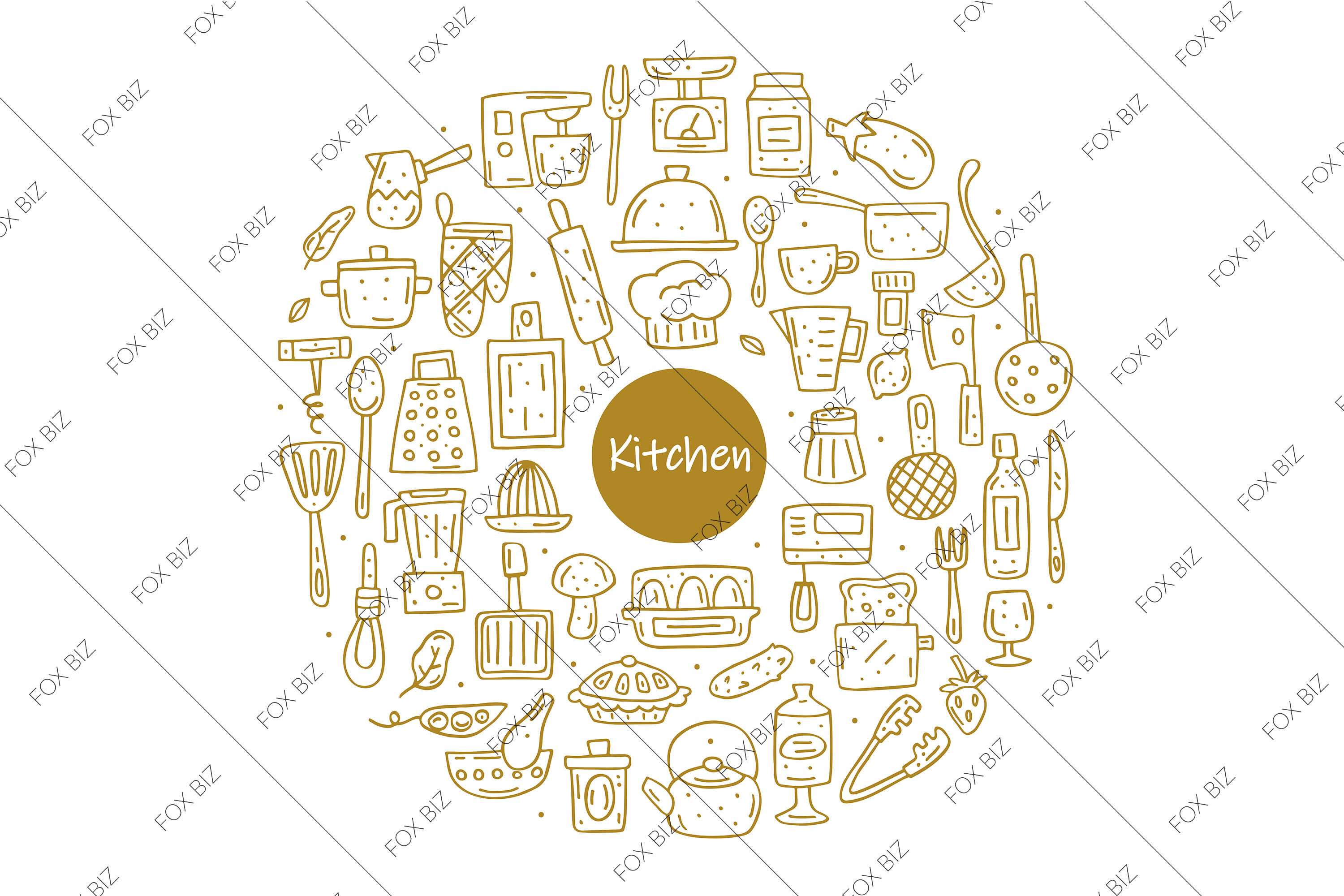 Set of hand drawn elements cute doodle art Vector Image