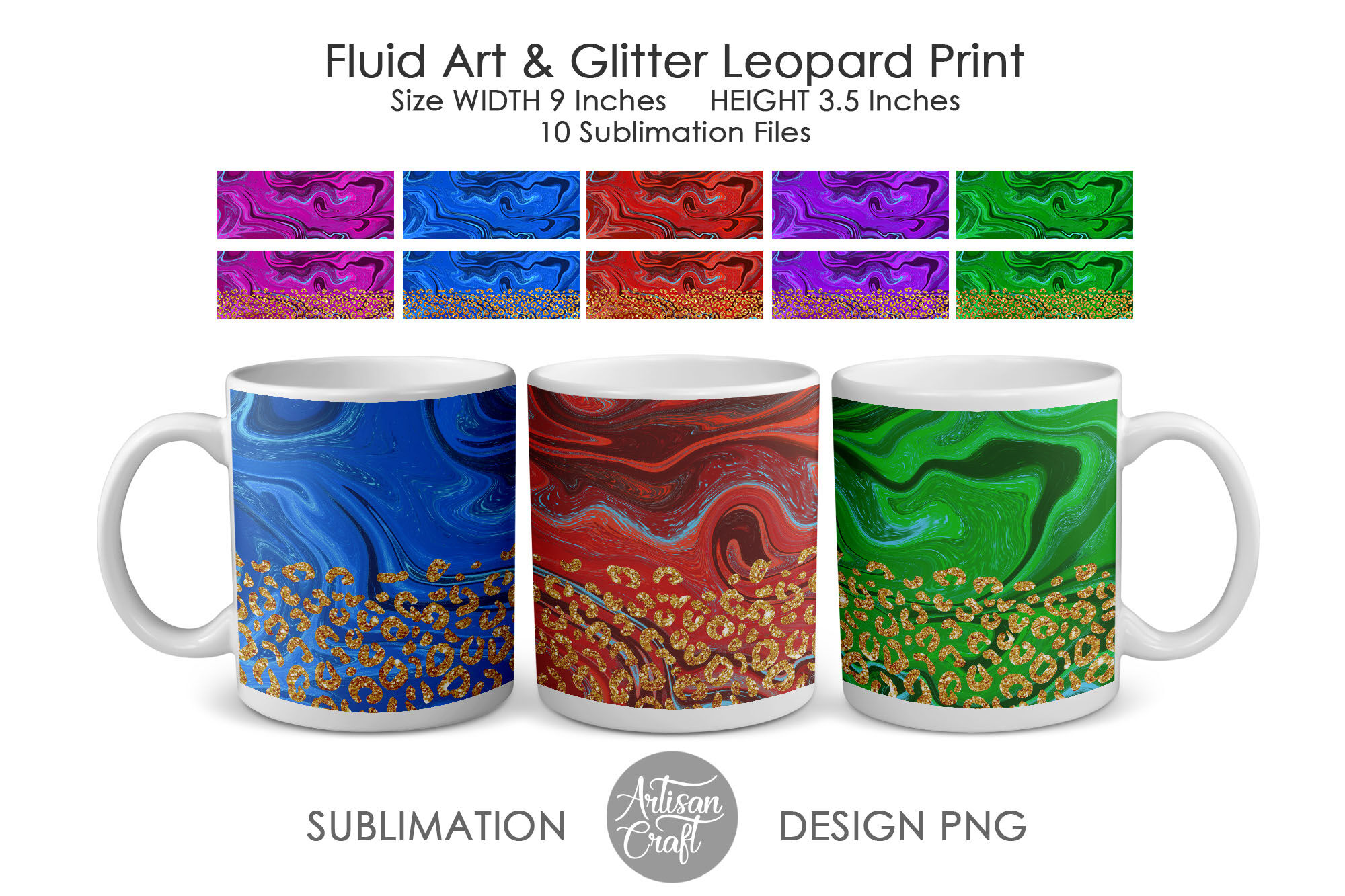 Download 11 Oz Mug Sublimation Template Fluid Art Leopard Print By Artisan Craft Svg Thehungryjpeg Com