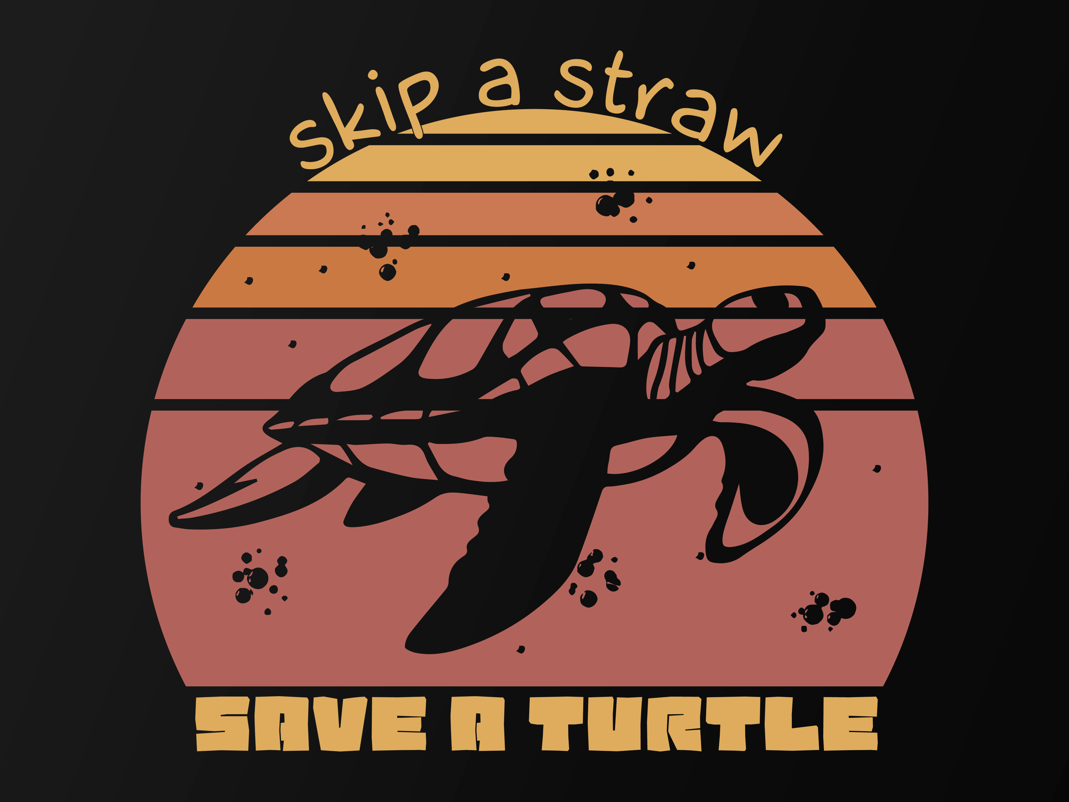 Skip a Straw Save a Turtle Poster