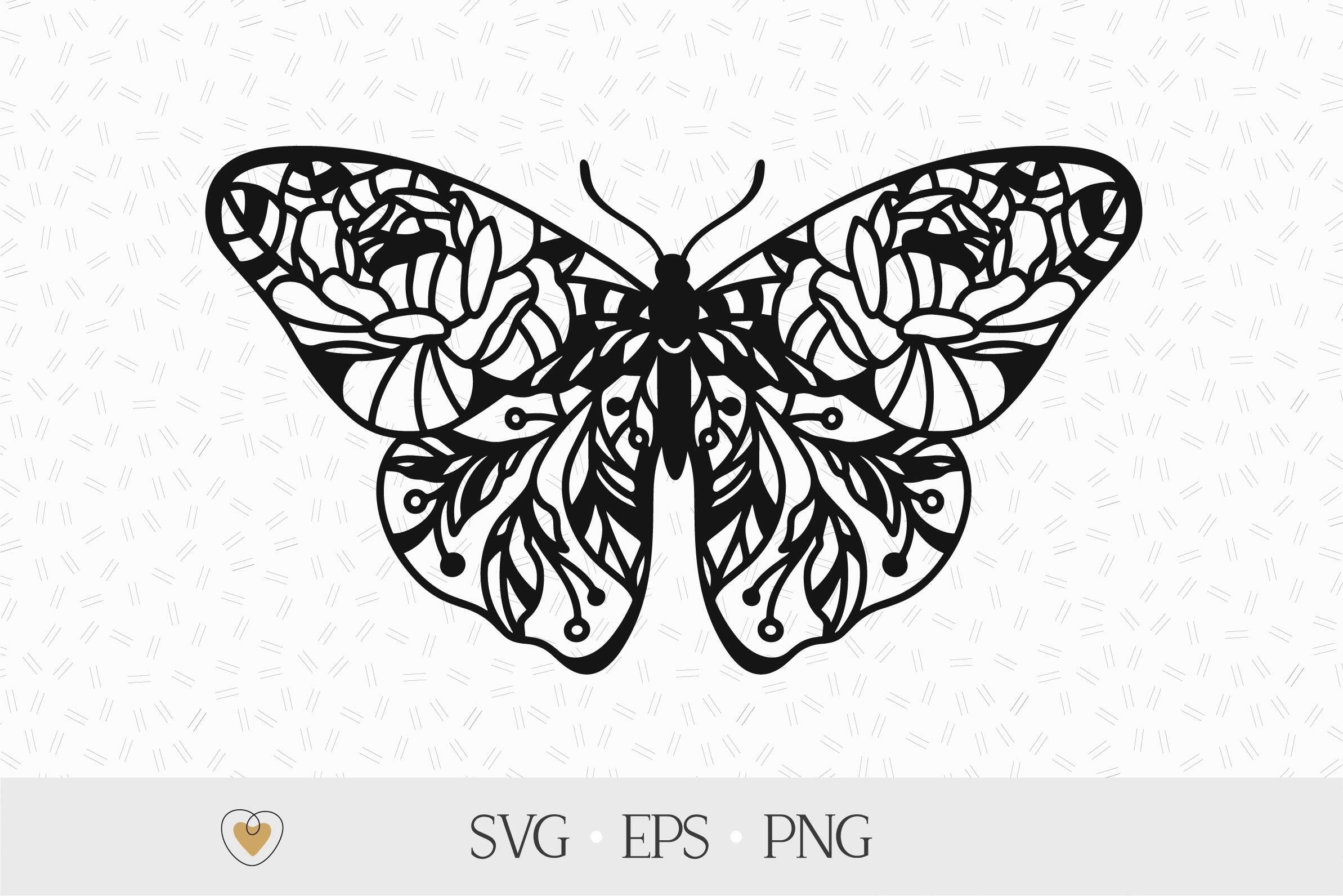 Butterfly svg, Floral butterfly svg, Butterfly silhouette By