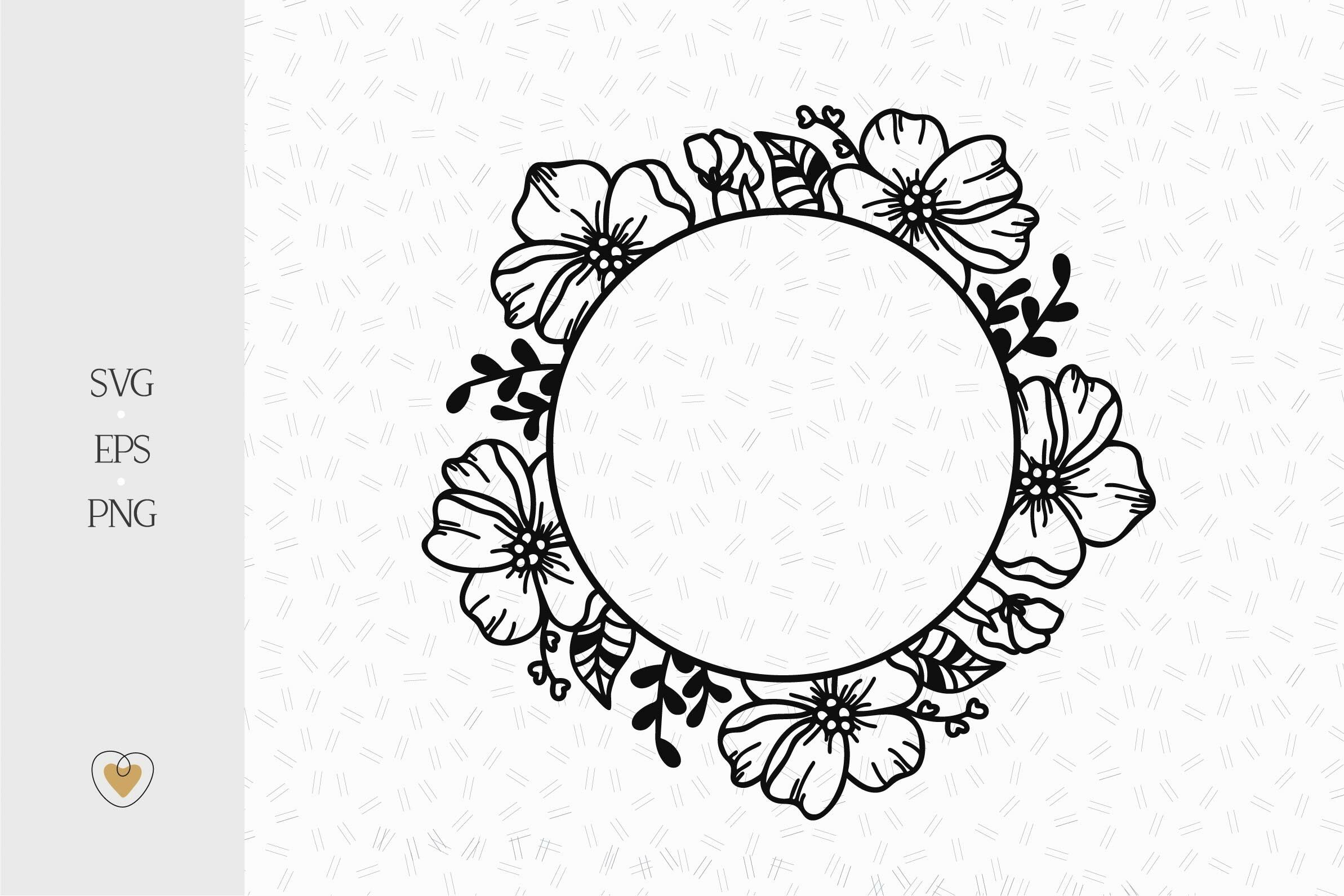 Circle Floral Frame Svg Flower Border Svg Cricut Svg By Pretty Meerkat