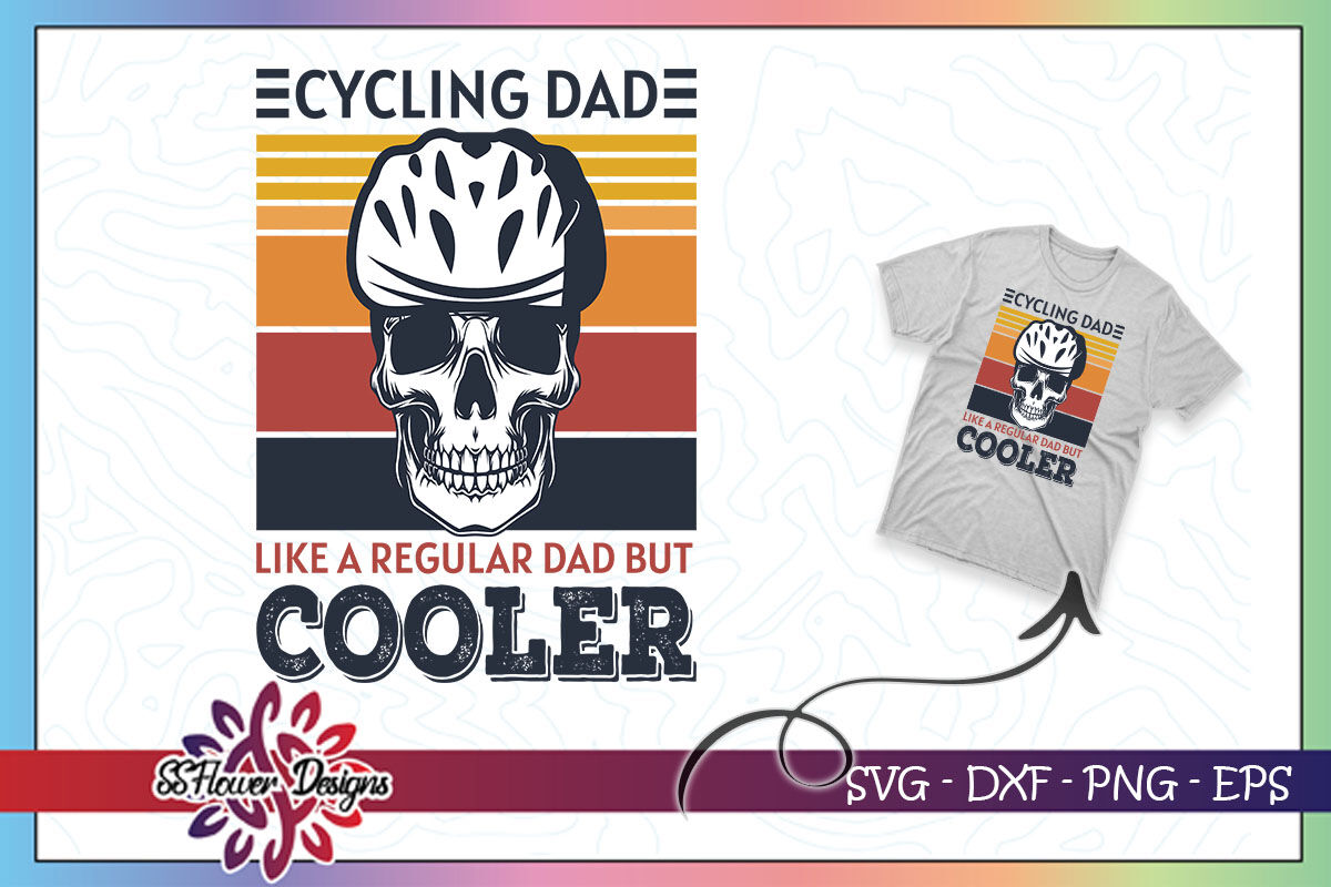 Download Cycling Dad Cool Skull Vintage Svg By Ssflowerstore Thehungryjpeg Com