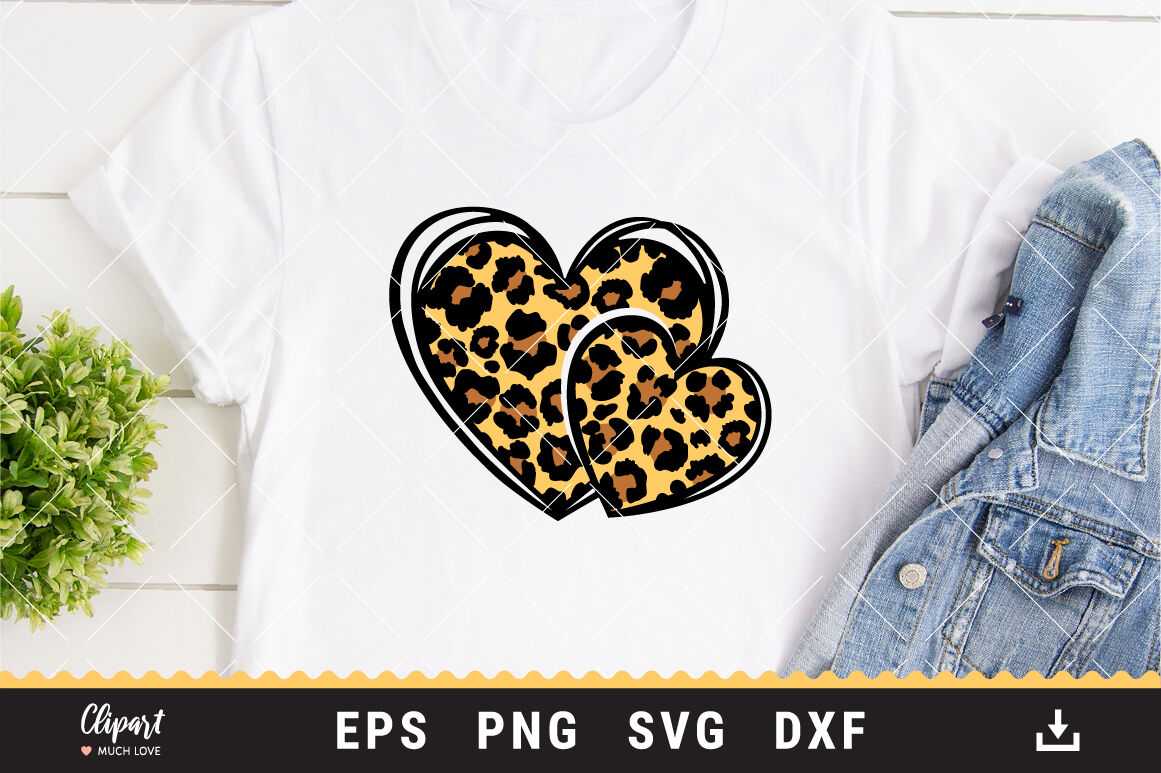 Leopard Hand Drawn Heart Svg, Leopard Print Svg, Valentine's Day Svg,  Cheetah Print. Cut File Cricut, Png Pdf Eps, Vector, Vinyl, Sticker.