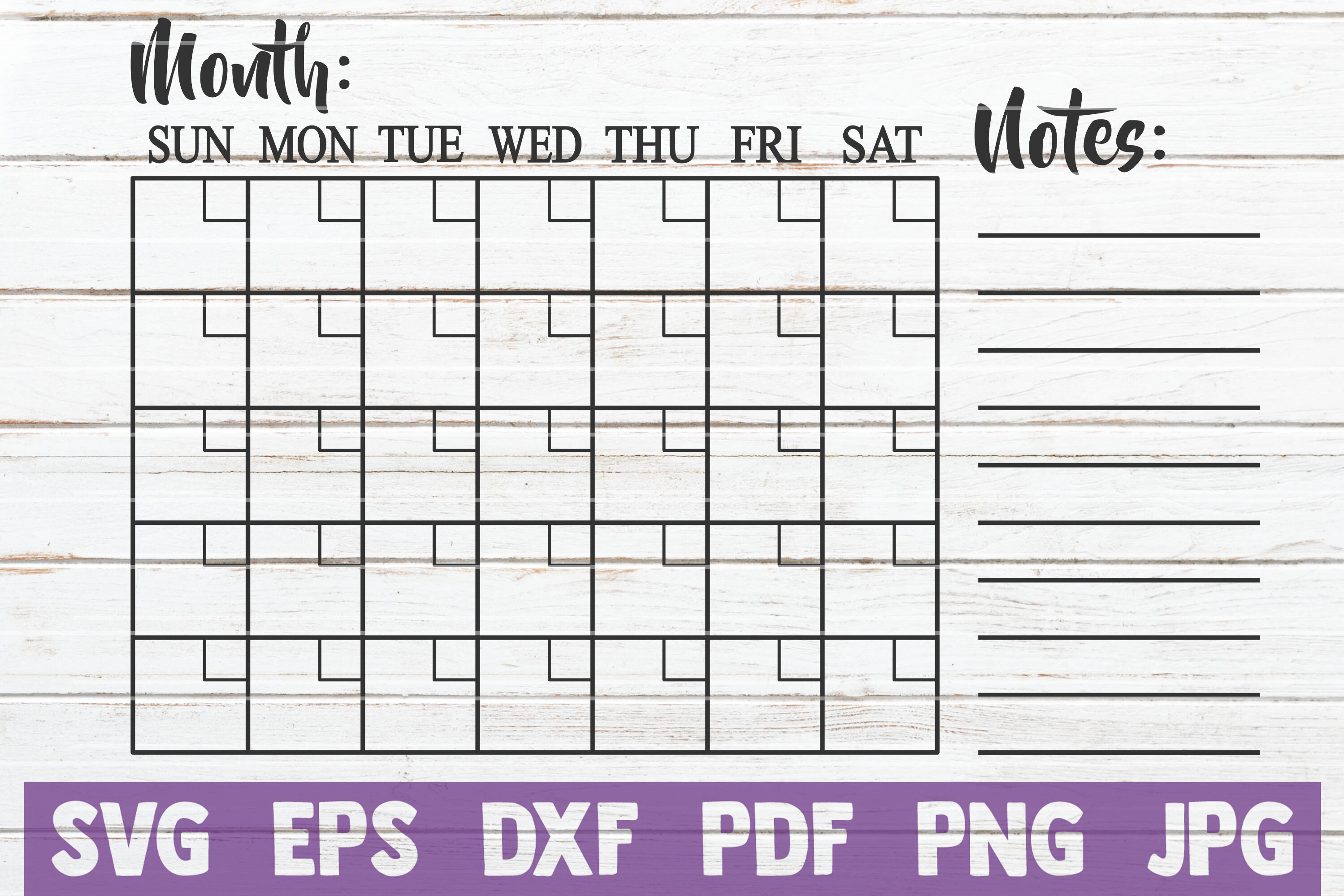 Scrapbooking Paper Calendar 4 SVG Calendar Files for Cricut Cut Files