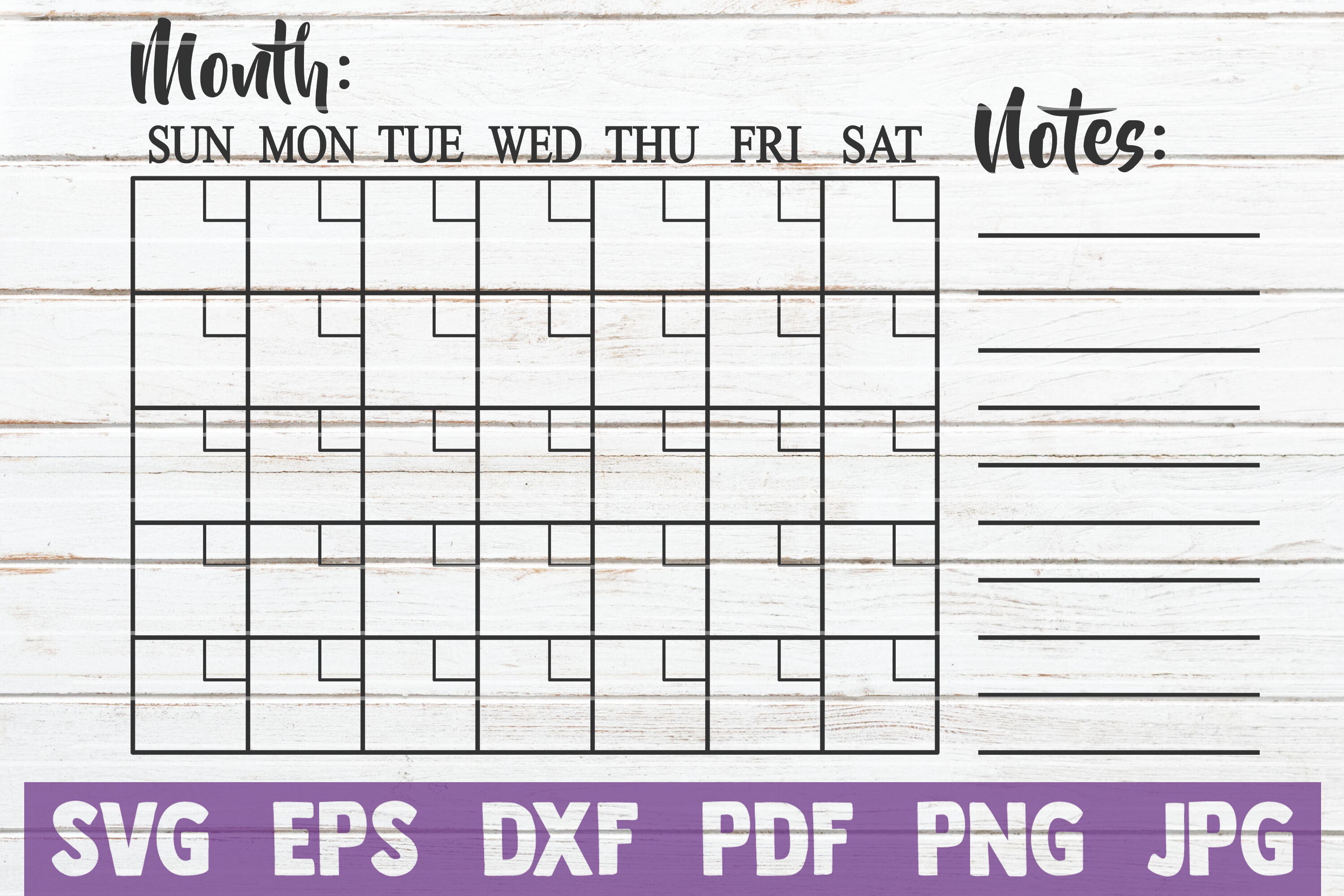 Calendar Template SVG Cut File By MintyMarshmallows TheHungryJPEG