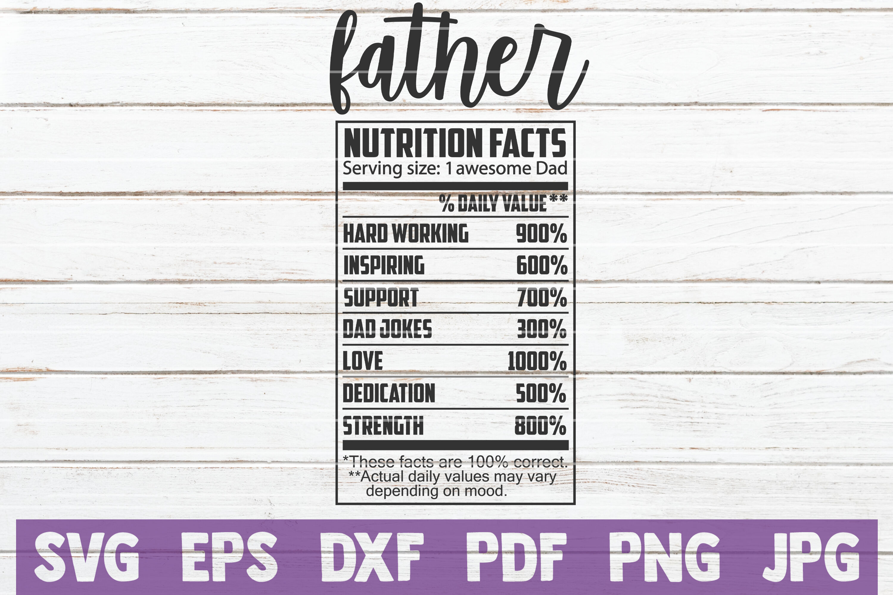 Download Father Nutrition Facts Svg Cut File By Mintymarshmallows Thehungryjpeg Com